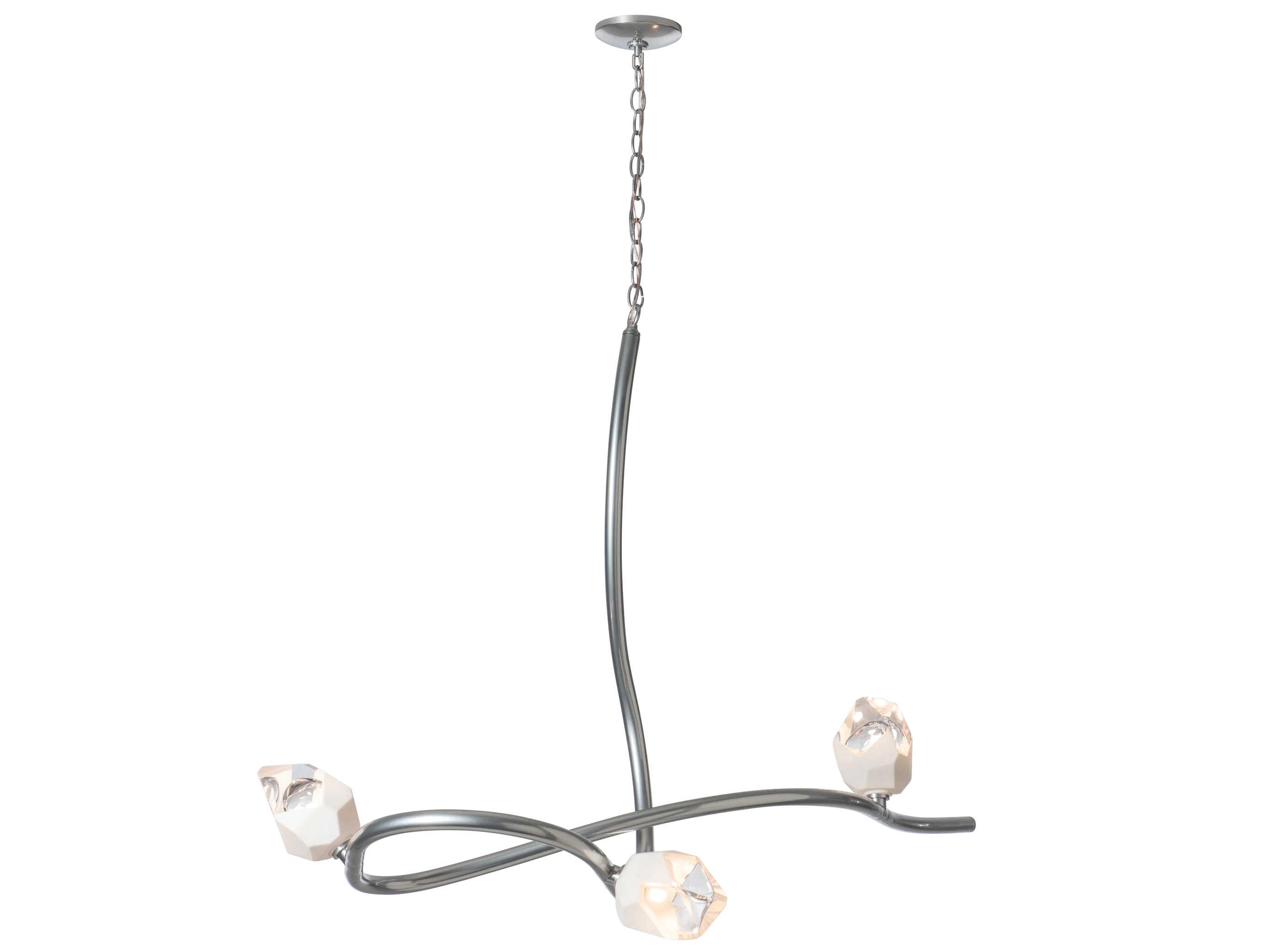 Hubbardton Forge Glacier 3-Light Glass Linear Island Pendant