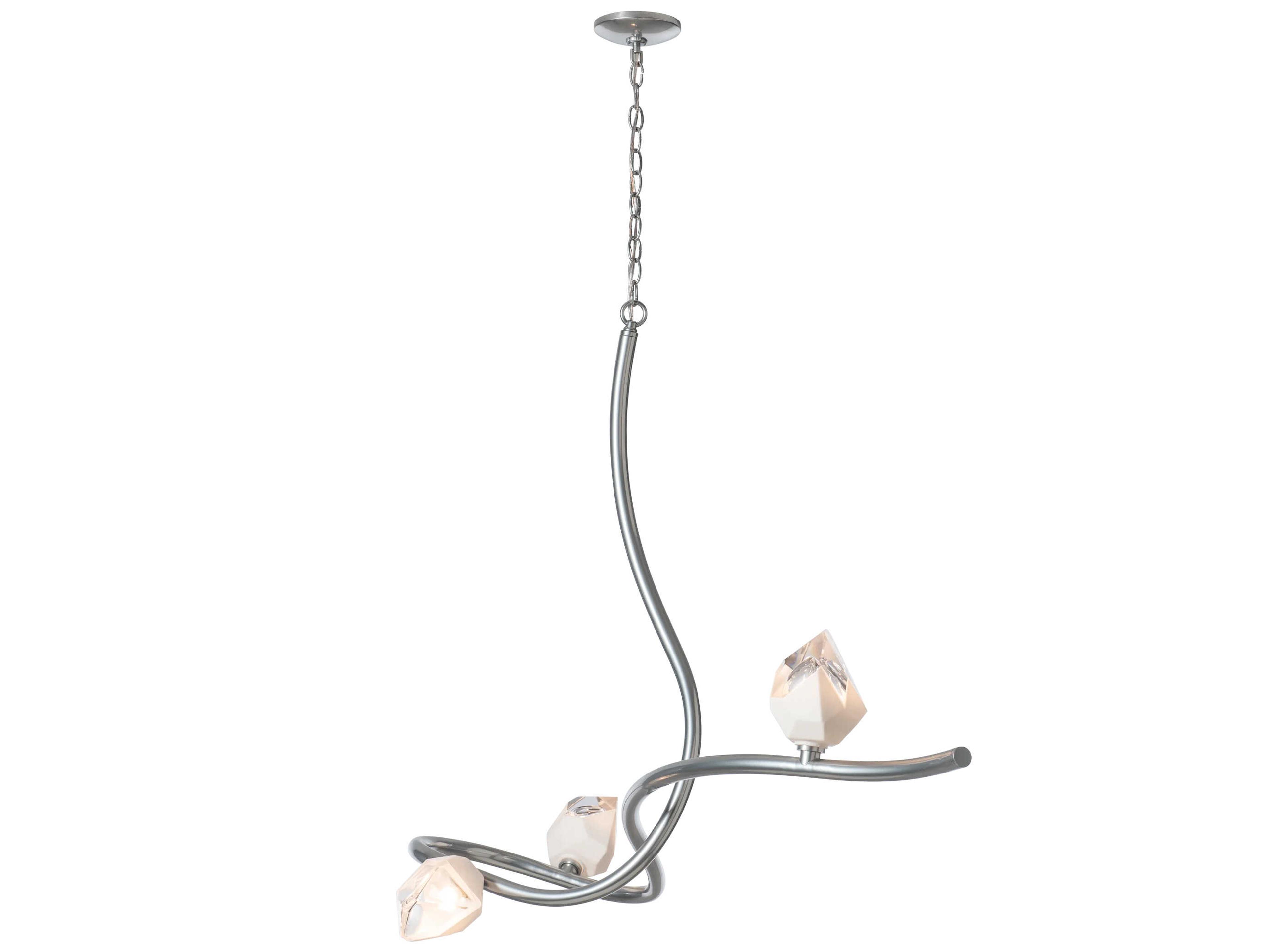 Hubbardton Forge Glacier 3-Light Glass Linear Island Pendant