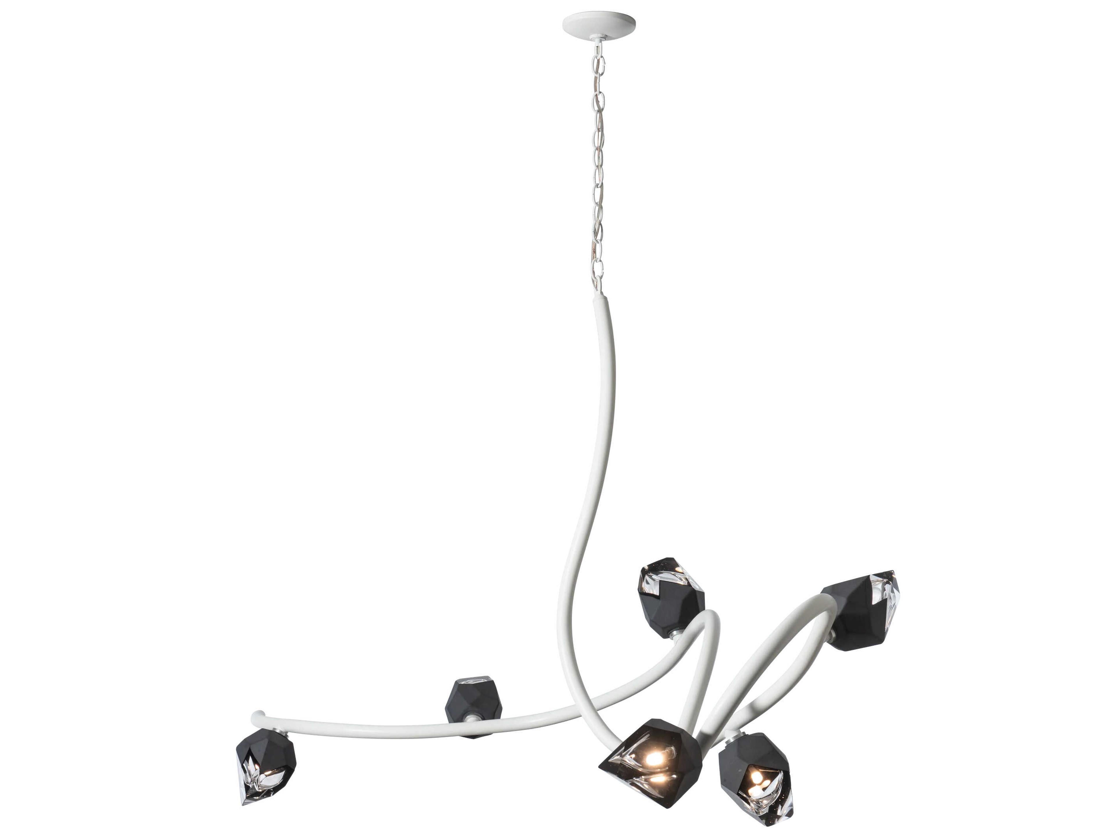 Hubbardton Forge Glacier 6-Light Glass Linear Island Pendant