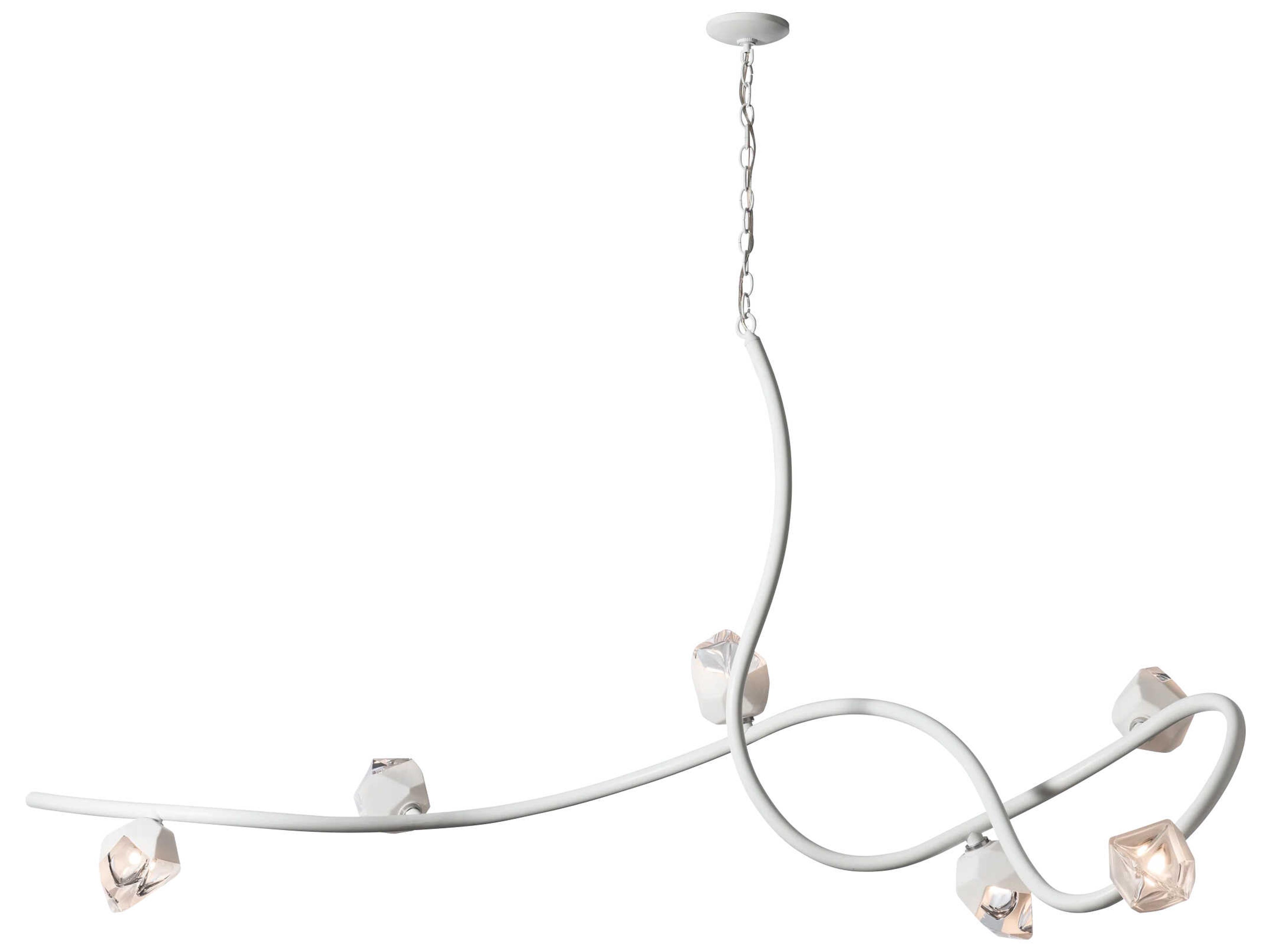 Hubbardton Forge Glacier 6-Light Glass Linear Island Pendant