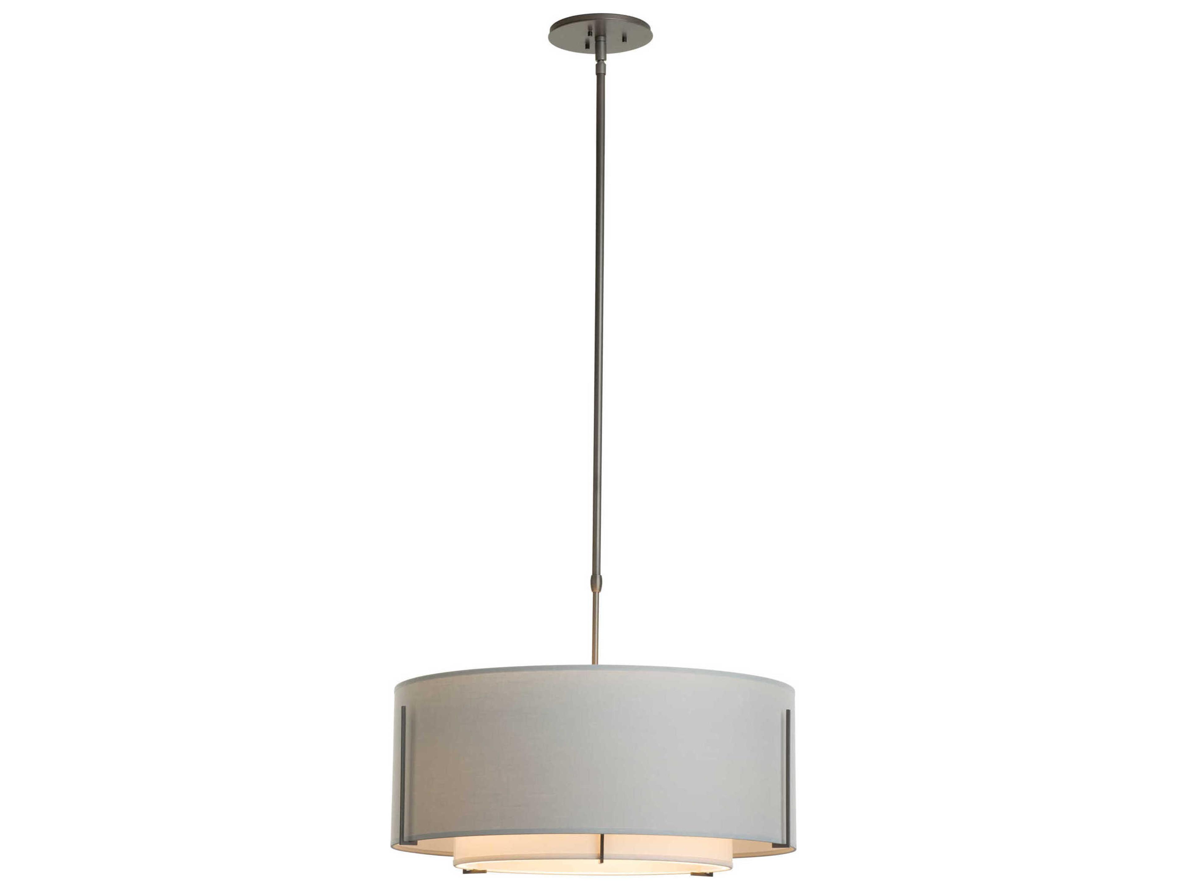 Hubbardton Forge Exos 3-Light Glass Drum Tiered Pendant