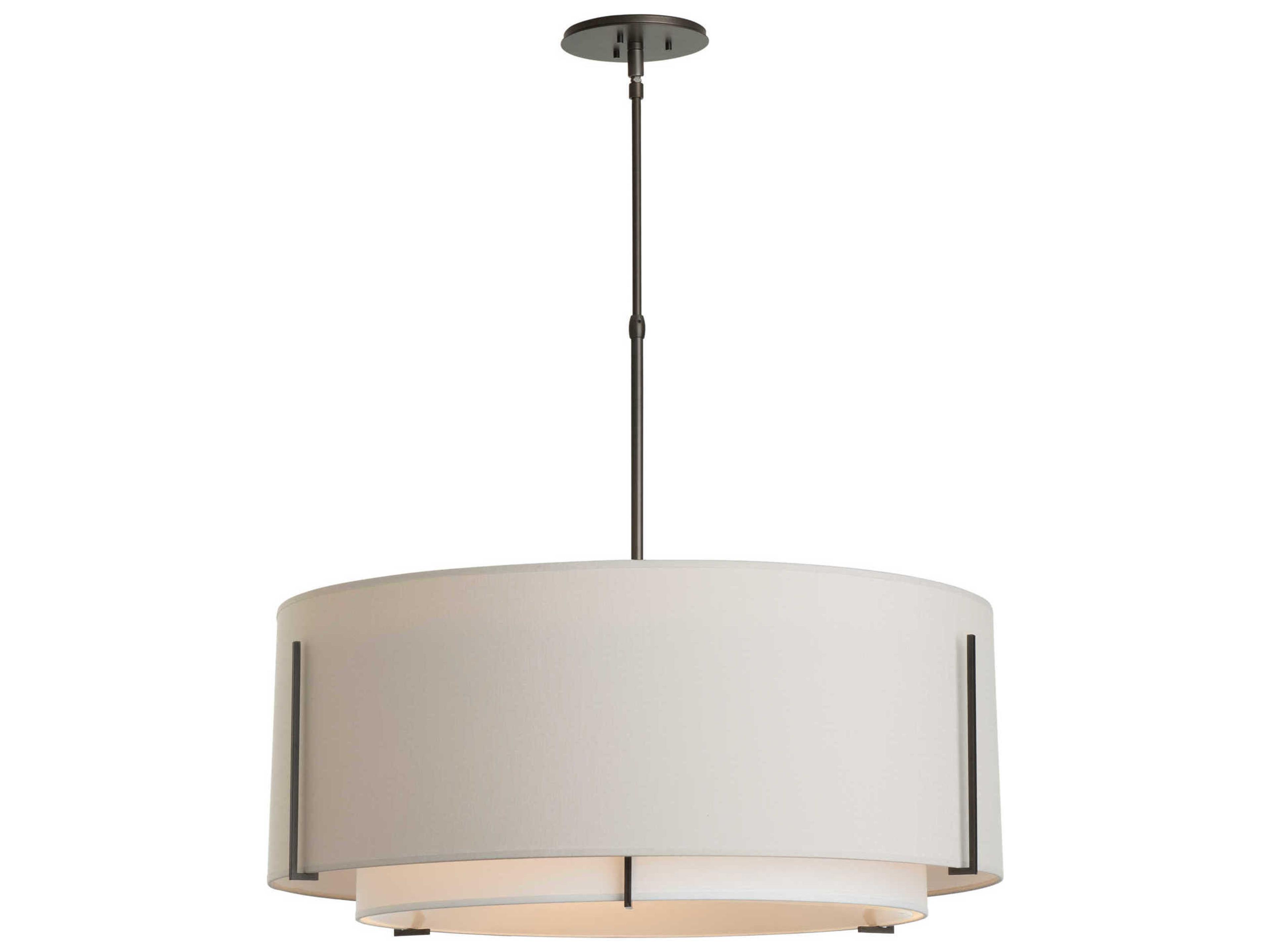 Hubbardton Forge Exos 3-Light Glass Drum Tiered Pendant