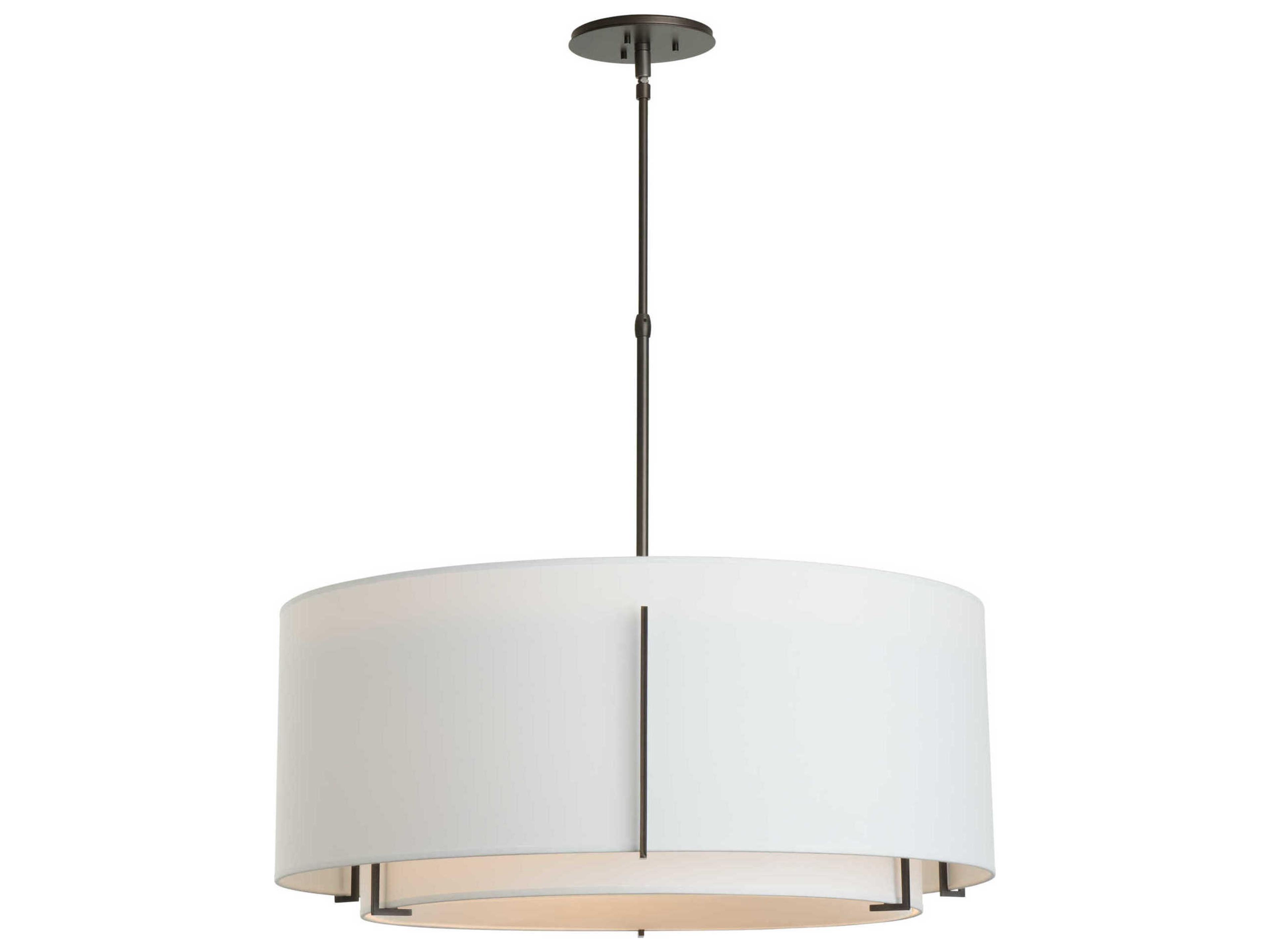 Hubbardton Forge Exos 3-Light Glass Drum Tiered Pendant