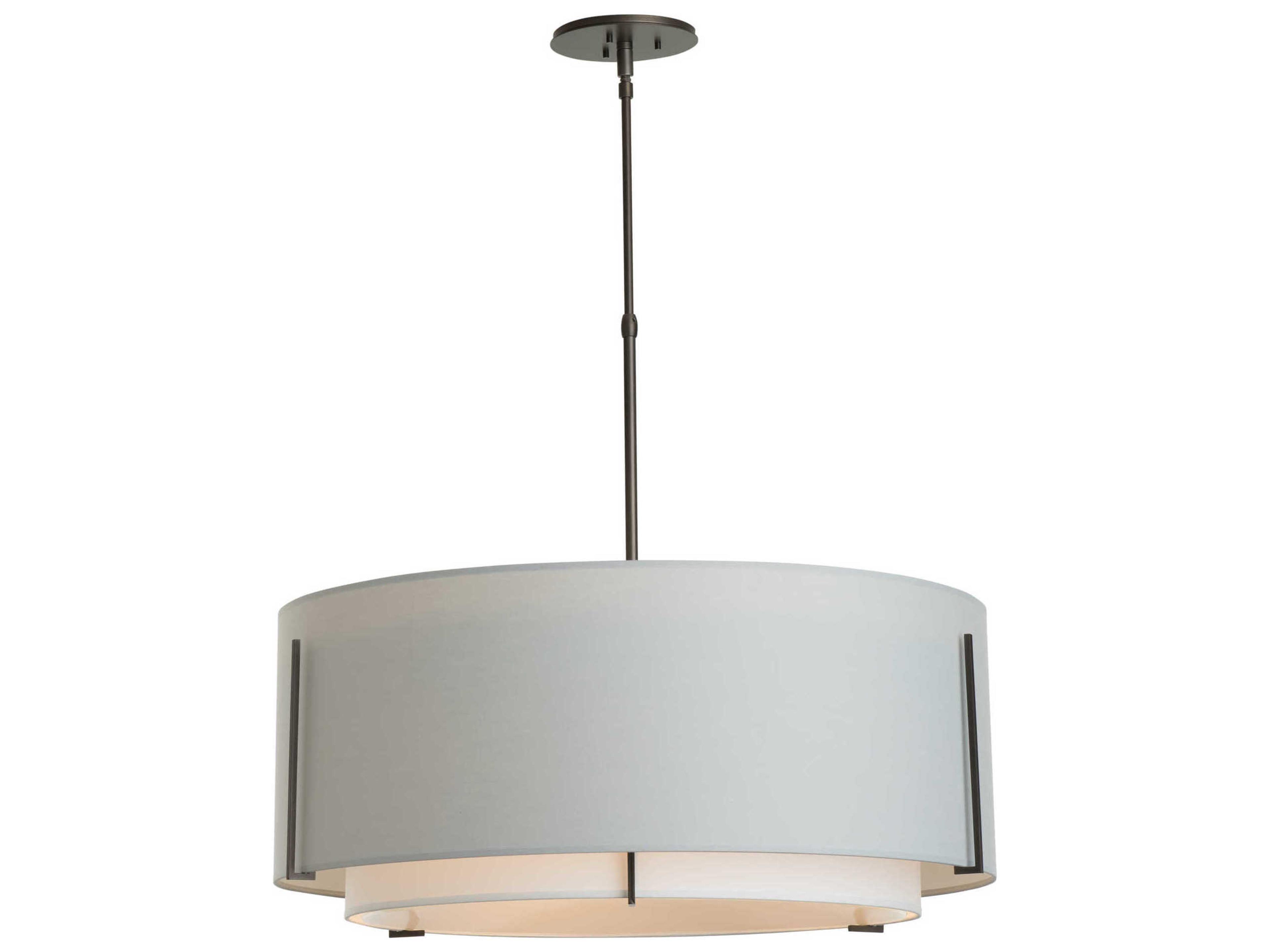 Hubbardton Forge Exos 3-Light Glass Drum Tiered Pendant