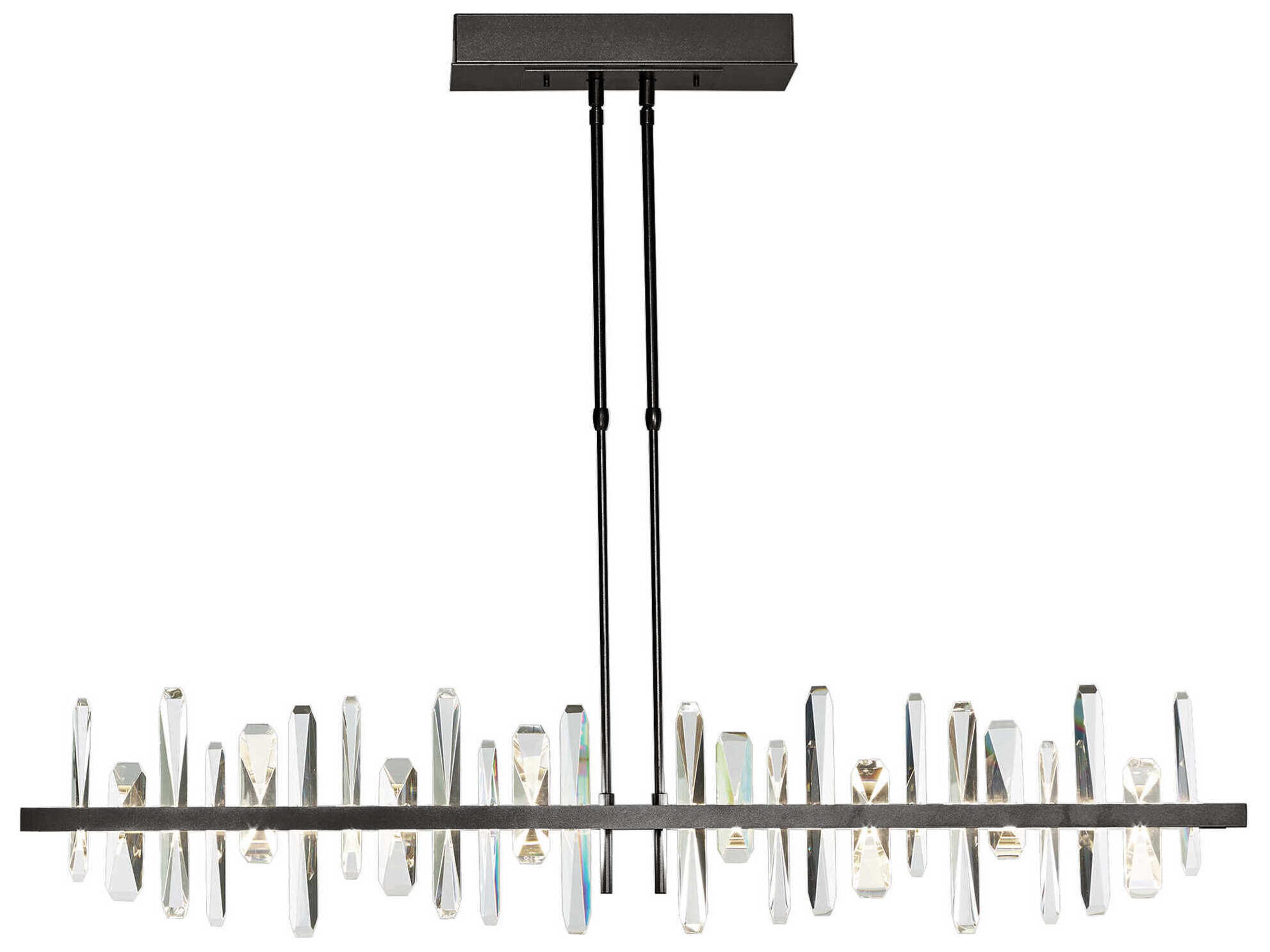Hubbardton Forge Solitude 1-Light Crystal LED Geometric Linear Island Pendant