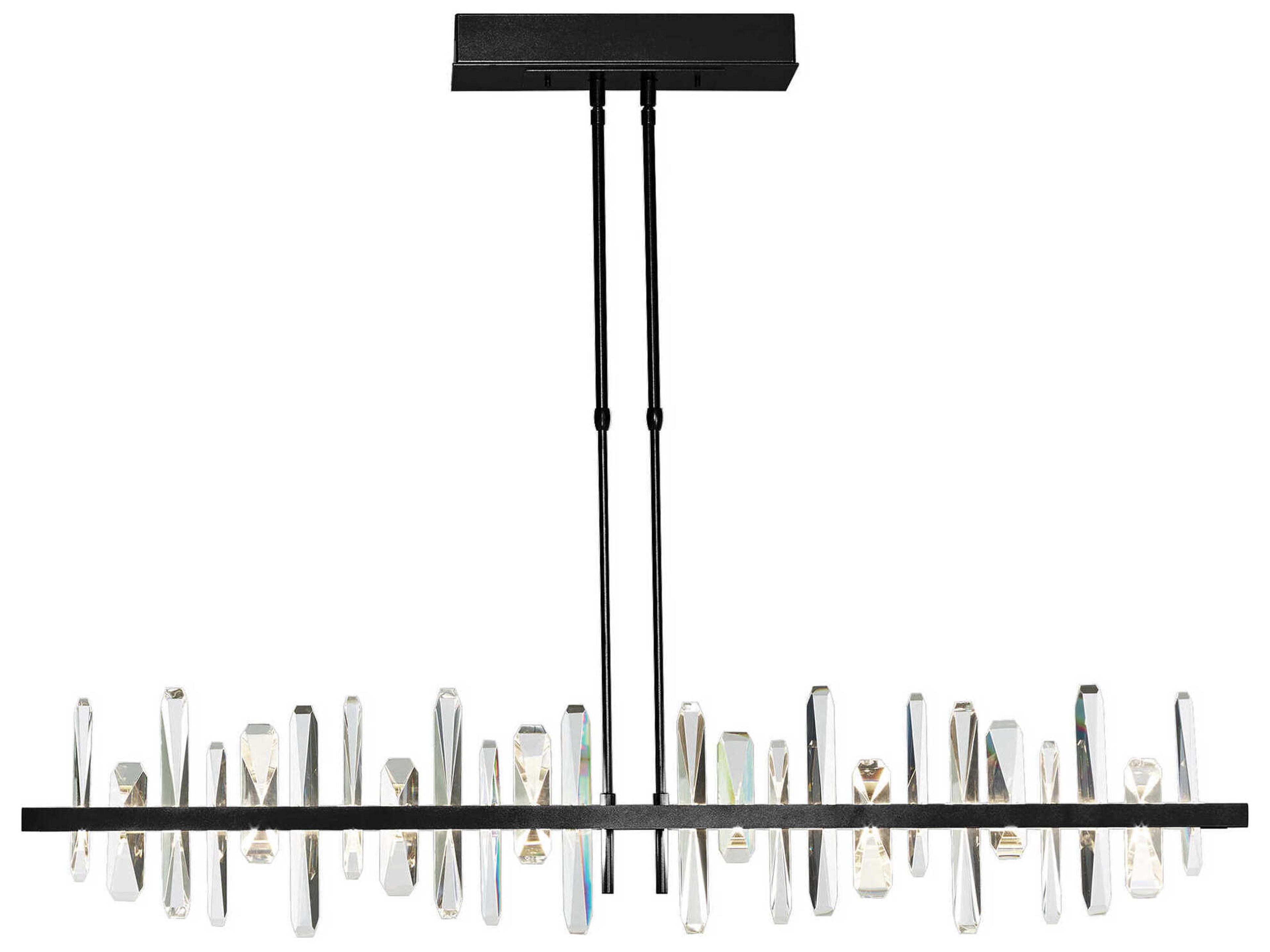 Hubbardton Forge Solitude 1-Light Crystal LED Geometric Linear Island Pendant