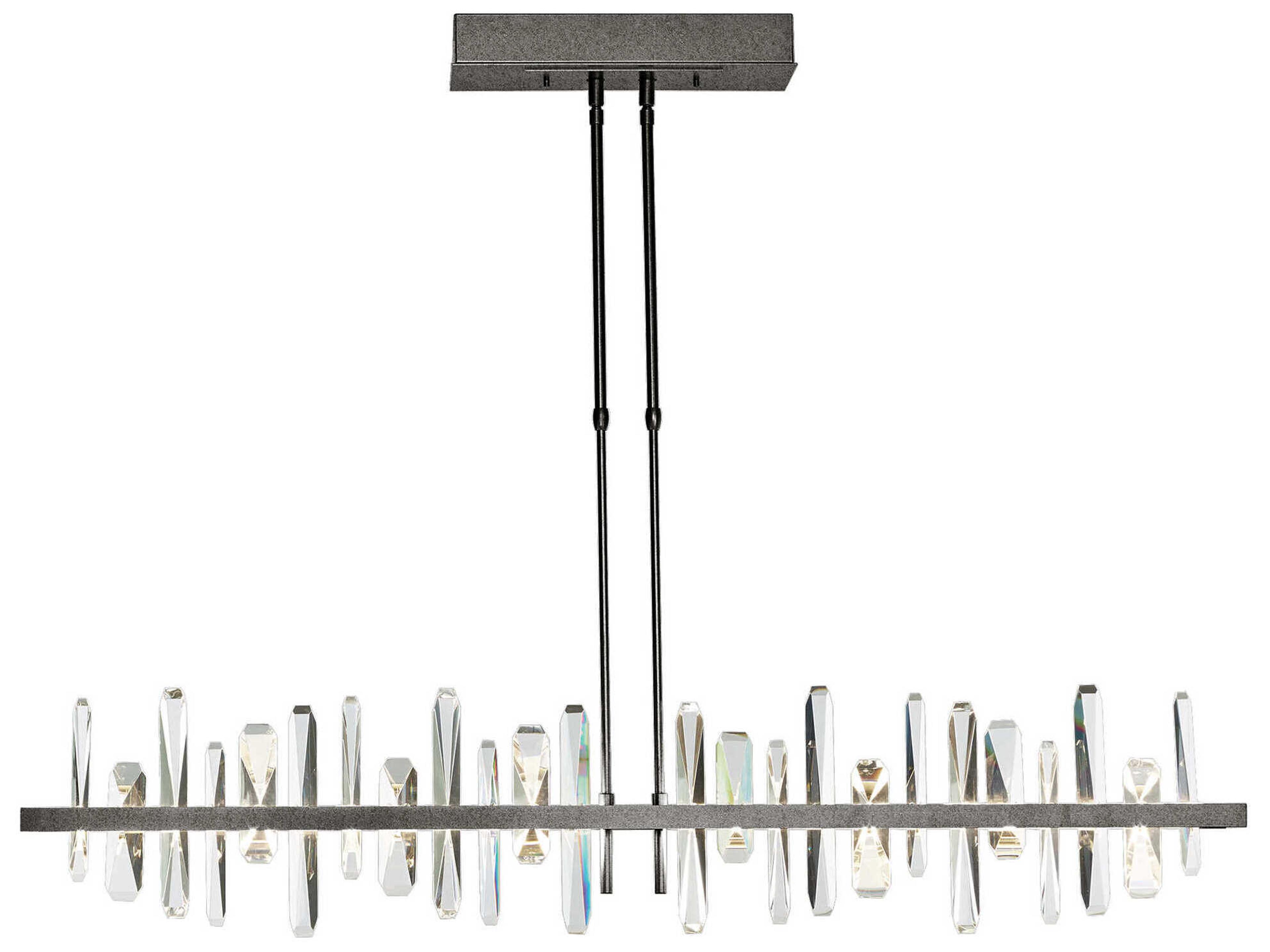 Hubbardton Forge Solitude 1-Light Crystal LED Geometric Linear Island Pendant