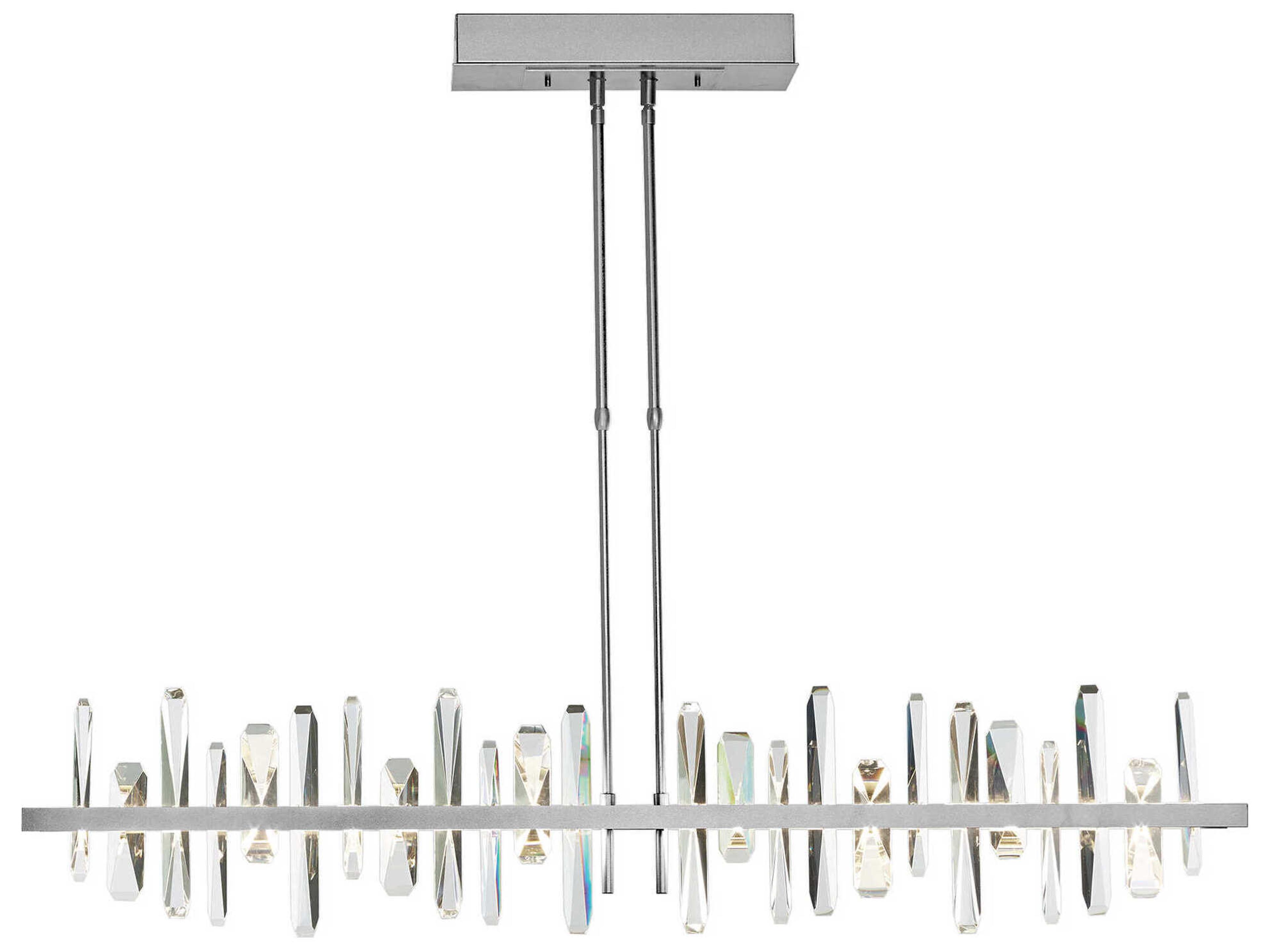 Hubbardton Forge Solitude 1-Light Crystal LED Geometric Linear Island Pendant