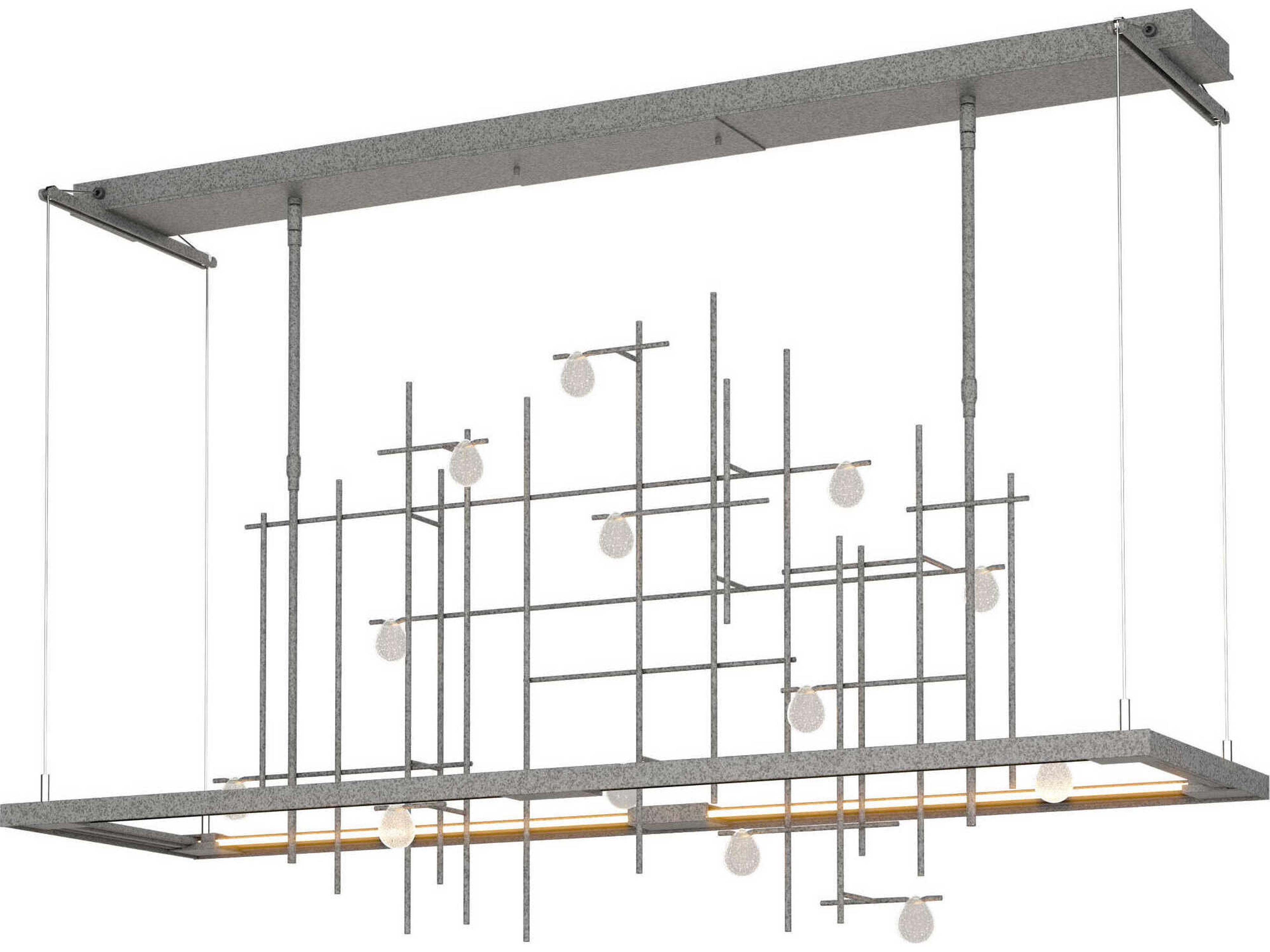 Hubbardton Forge Spring 1-Light Glass LED Geometric Linear Island Pendant