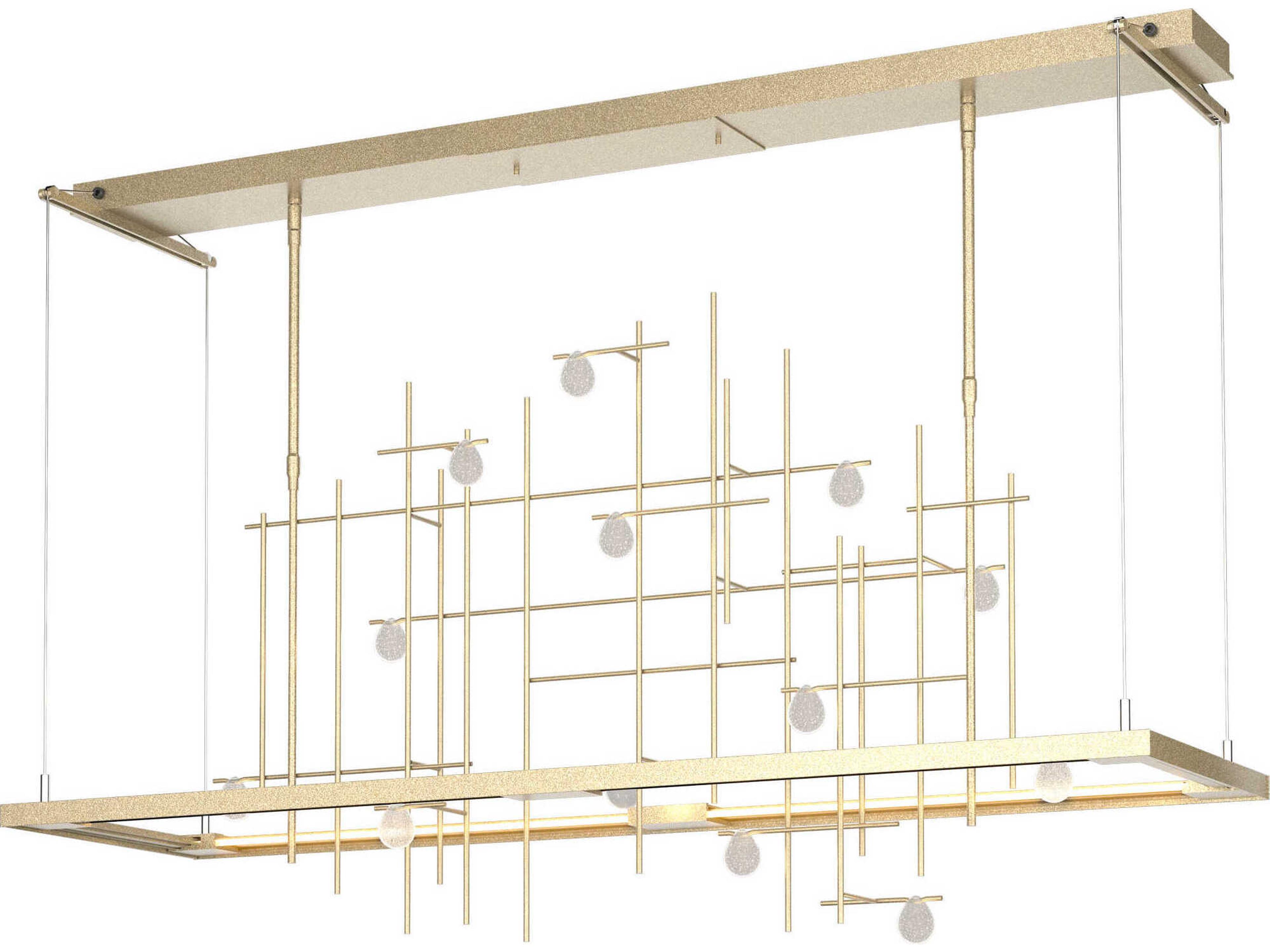 Hubbardton Forge Spring 1-Light Glass LED Geometric Linear Island Pendant