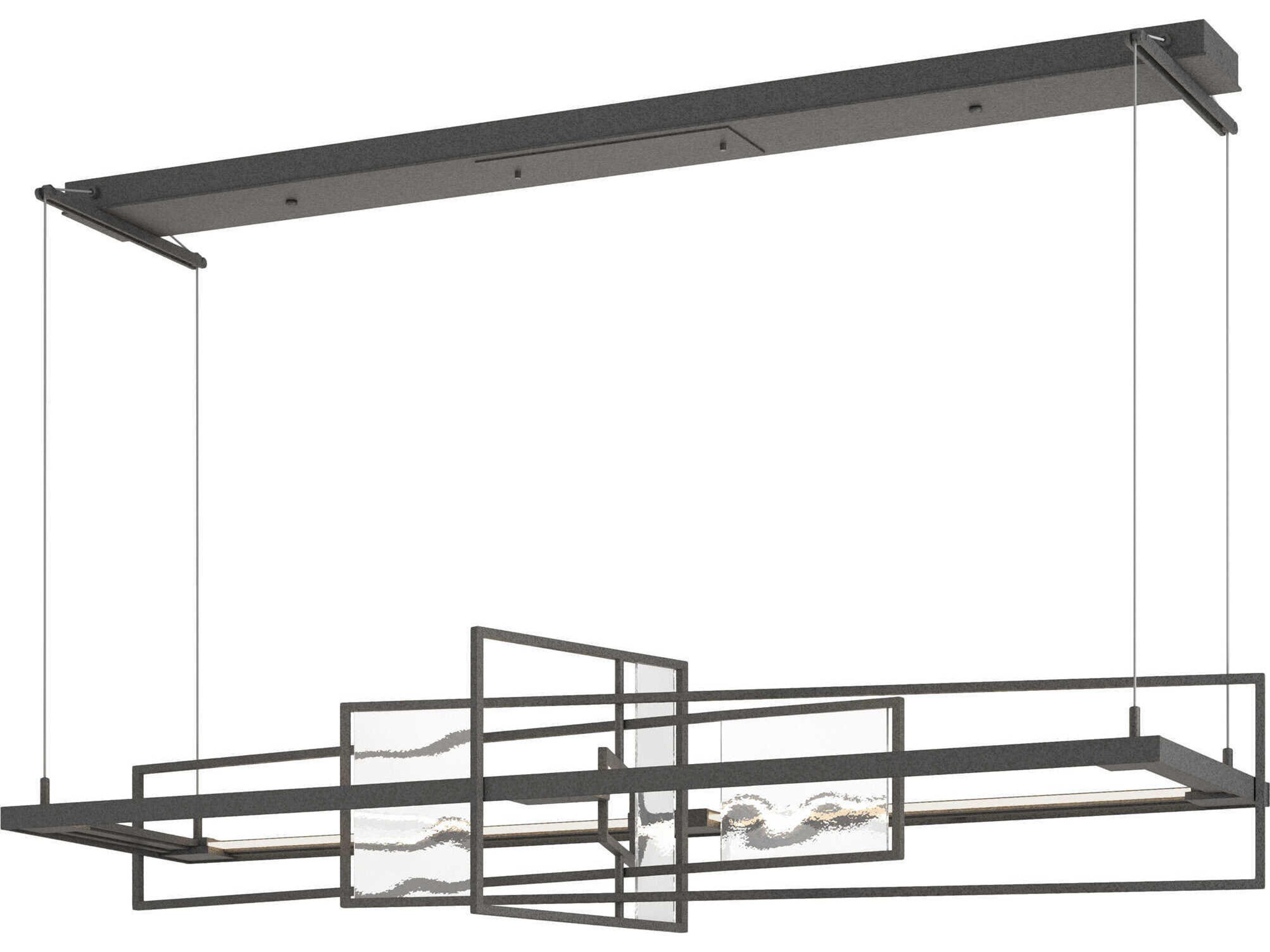 Hubbardton Forge Summer 1-Light Glass LED Geometric Linear Island Pendant