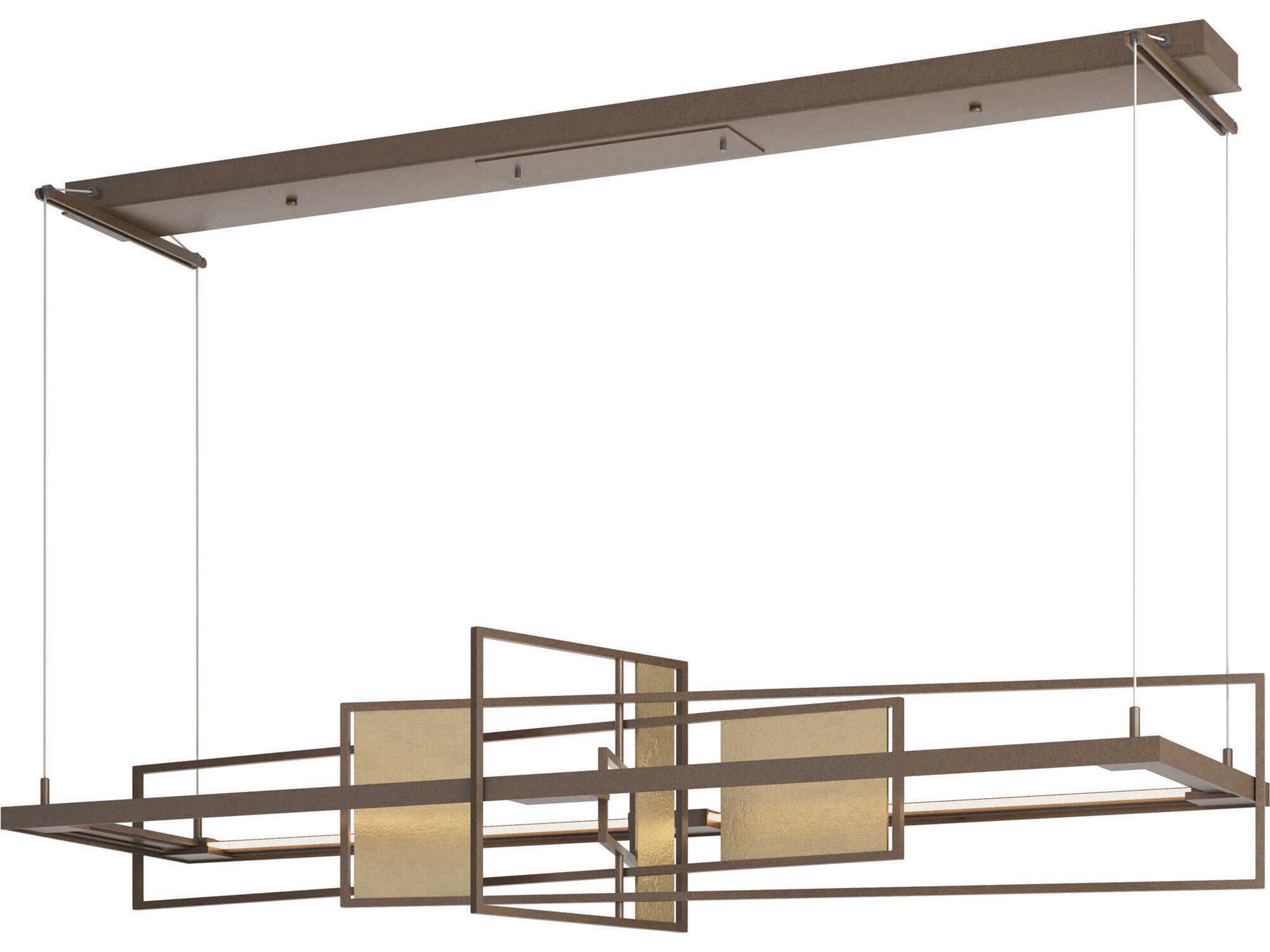 Hubbardton Forge Summer 1-Light Glass LED Geometric Linear Island Pendant