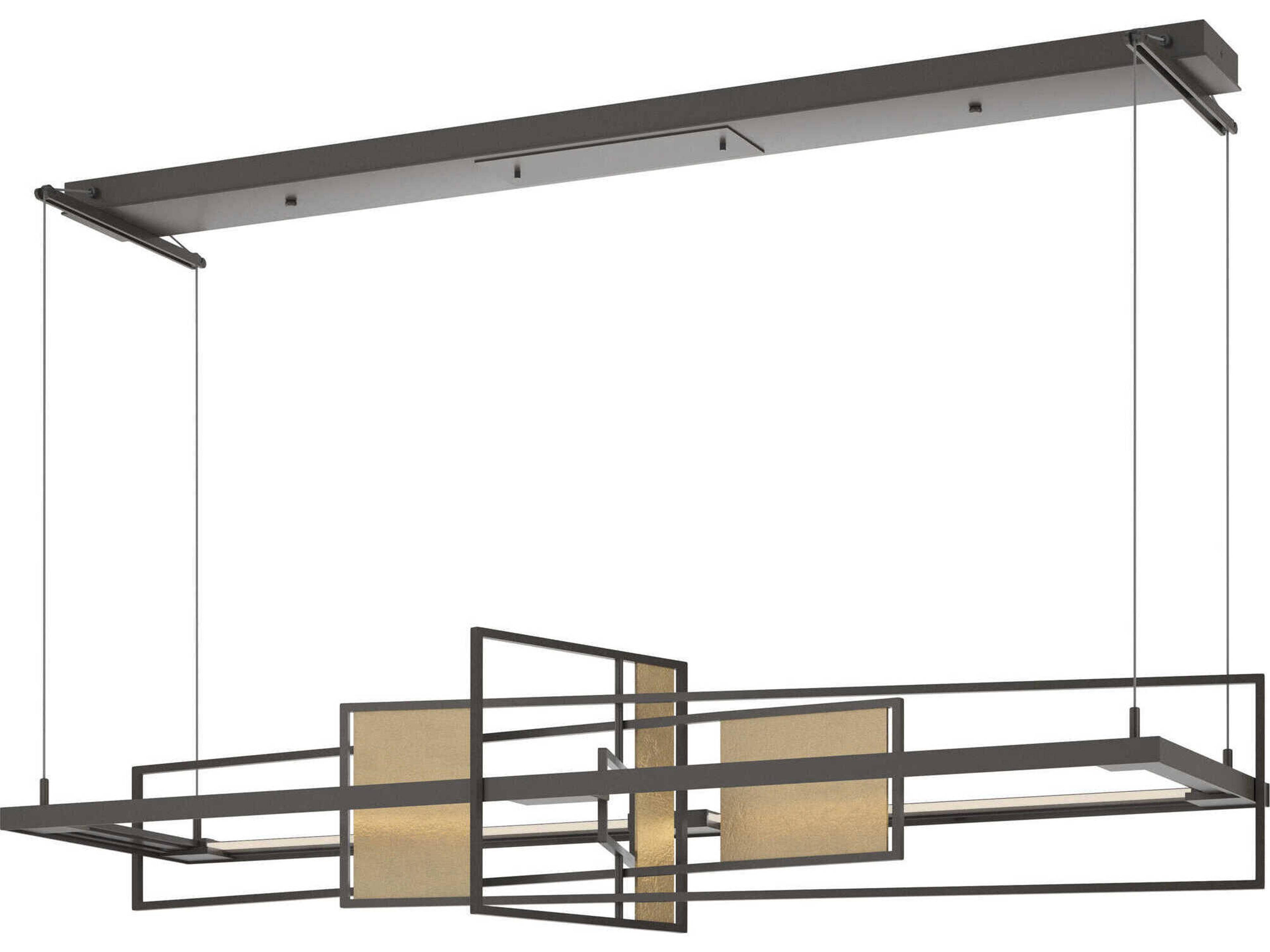 Hubbardton Forge Summer 1-Light Glass LED Geometric Linear Island Pendant