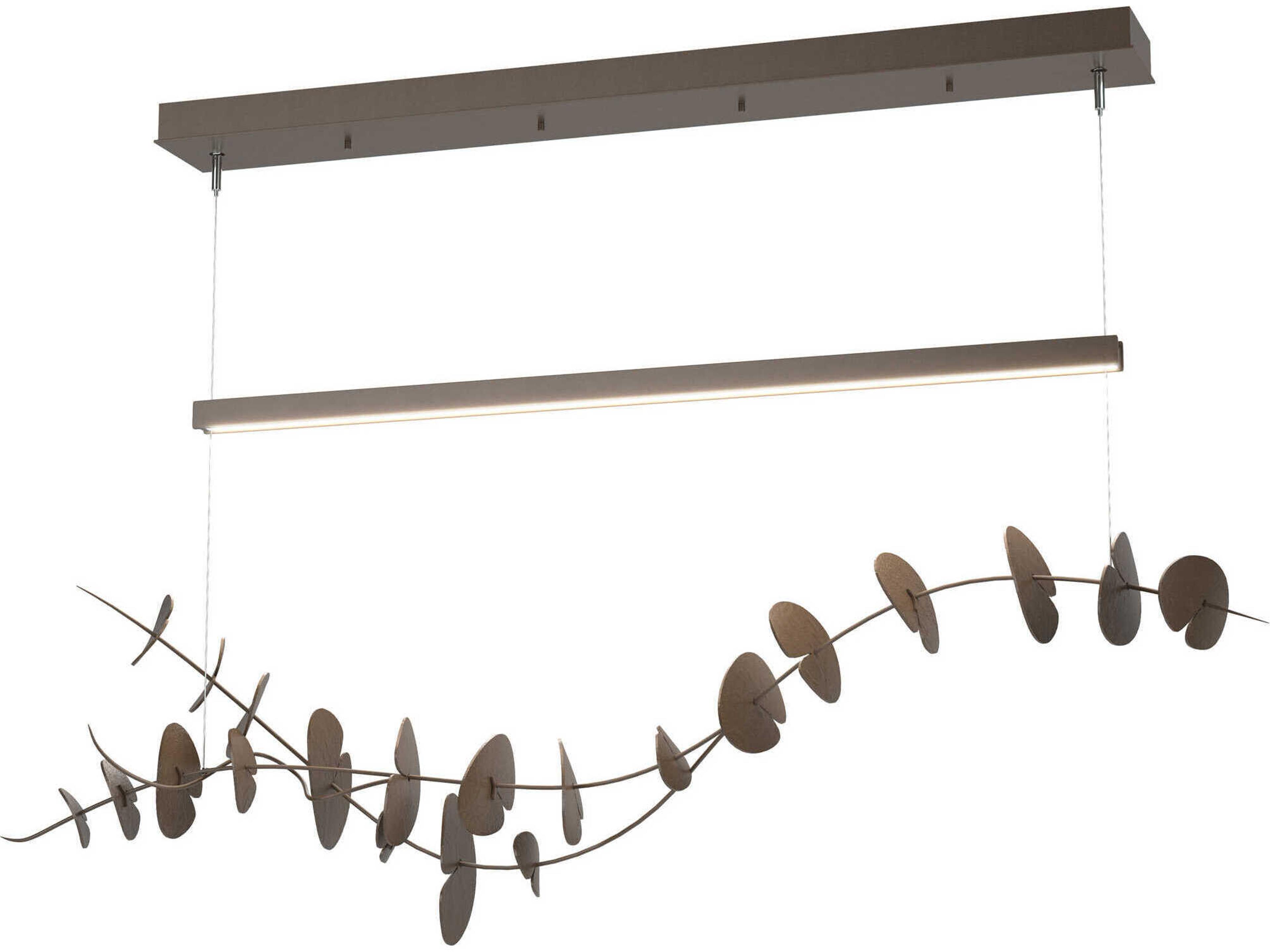 Hubbardton Forge Lily 1-Light Bronze LED Linear Island Pendant