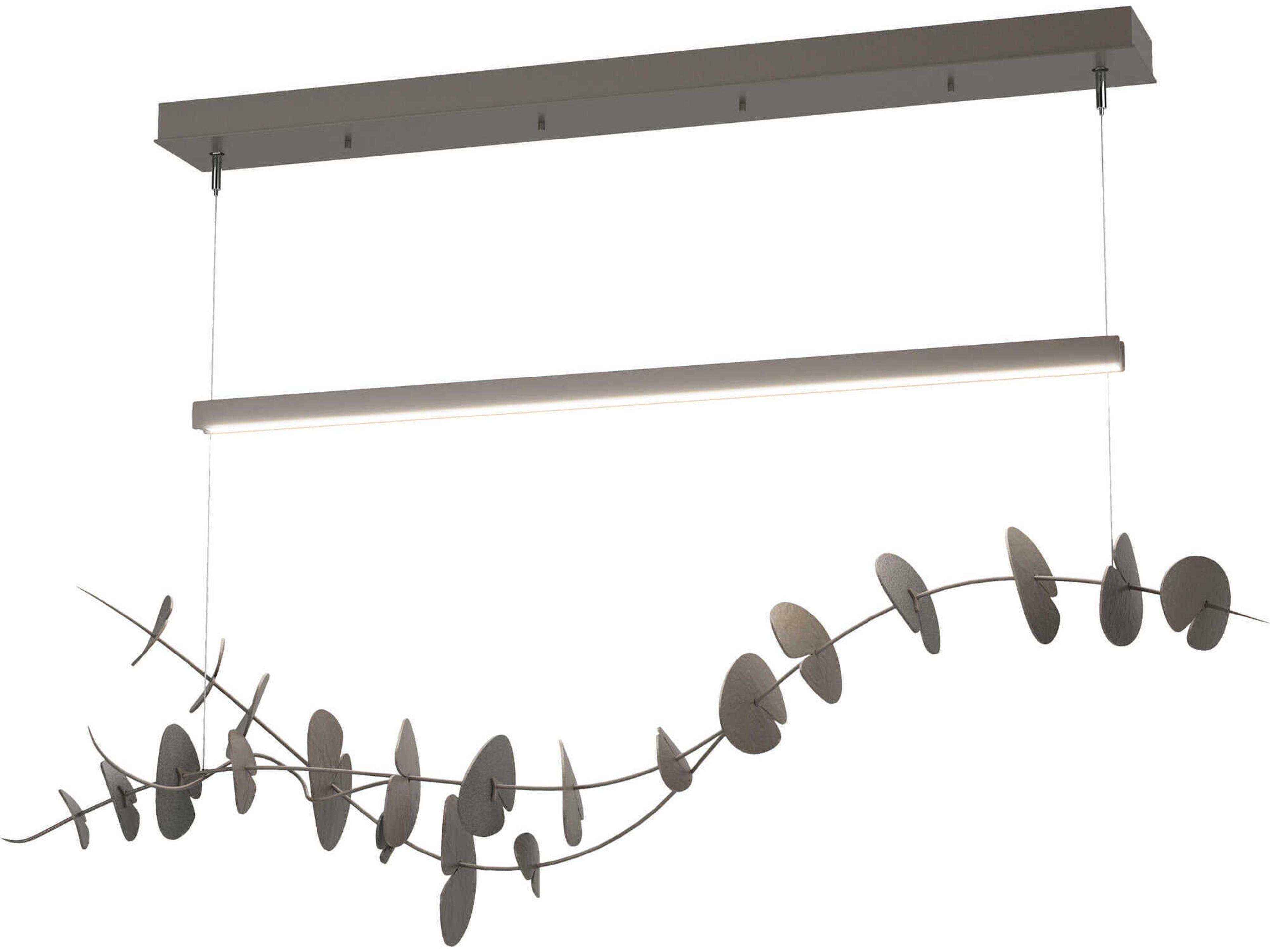 Hubbardton Forge Lily 1-Light Dark Smoke Gray LED Linear Island Pendant
