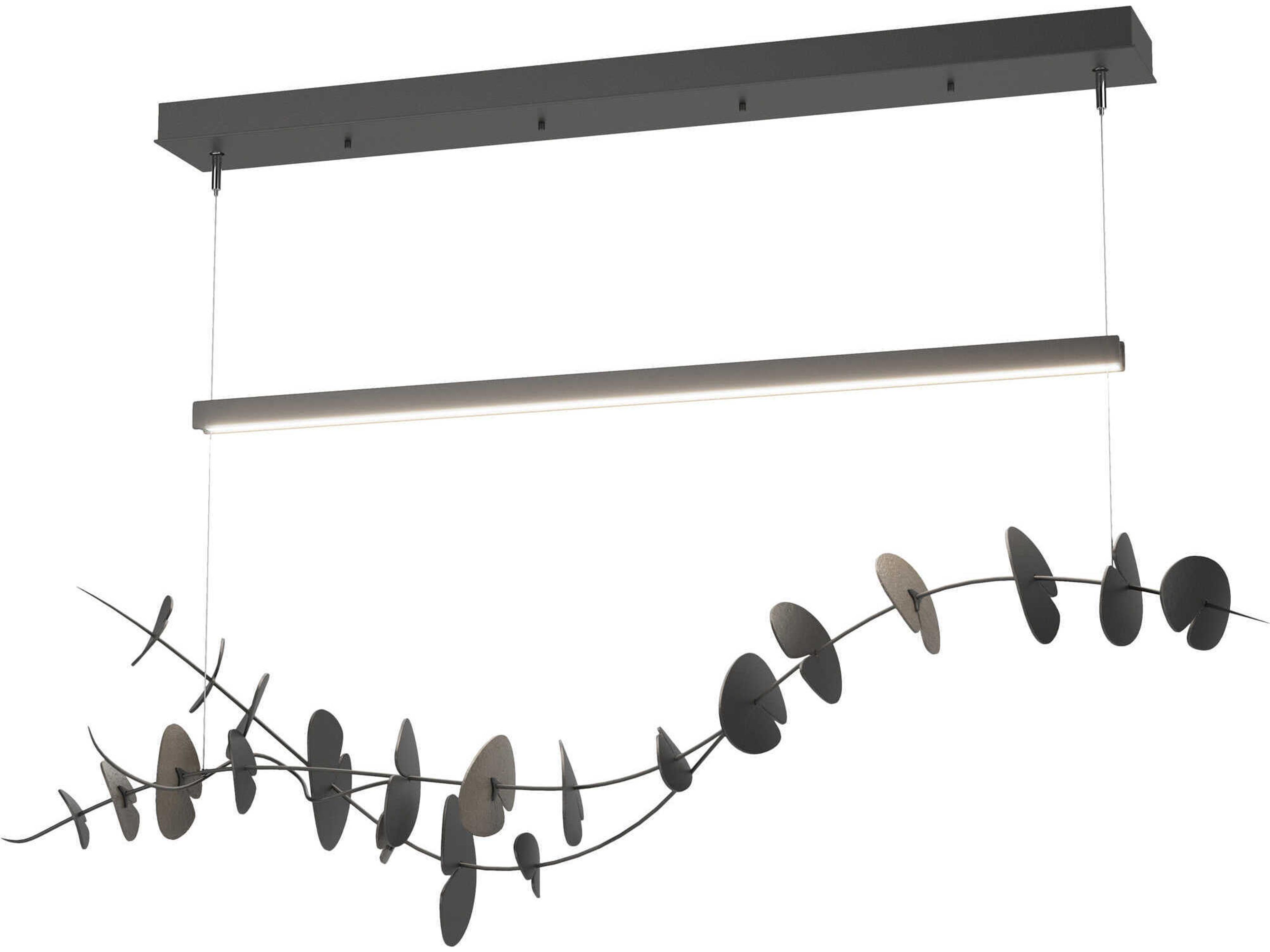 Hubbardton Forge Lily 1-Light Black LED Linear Island Pendant