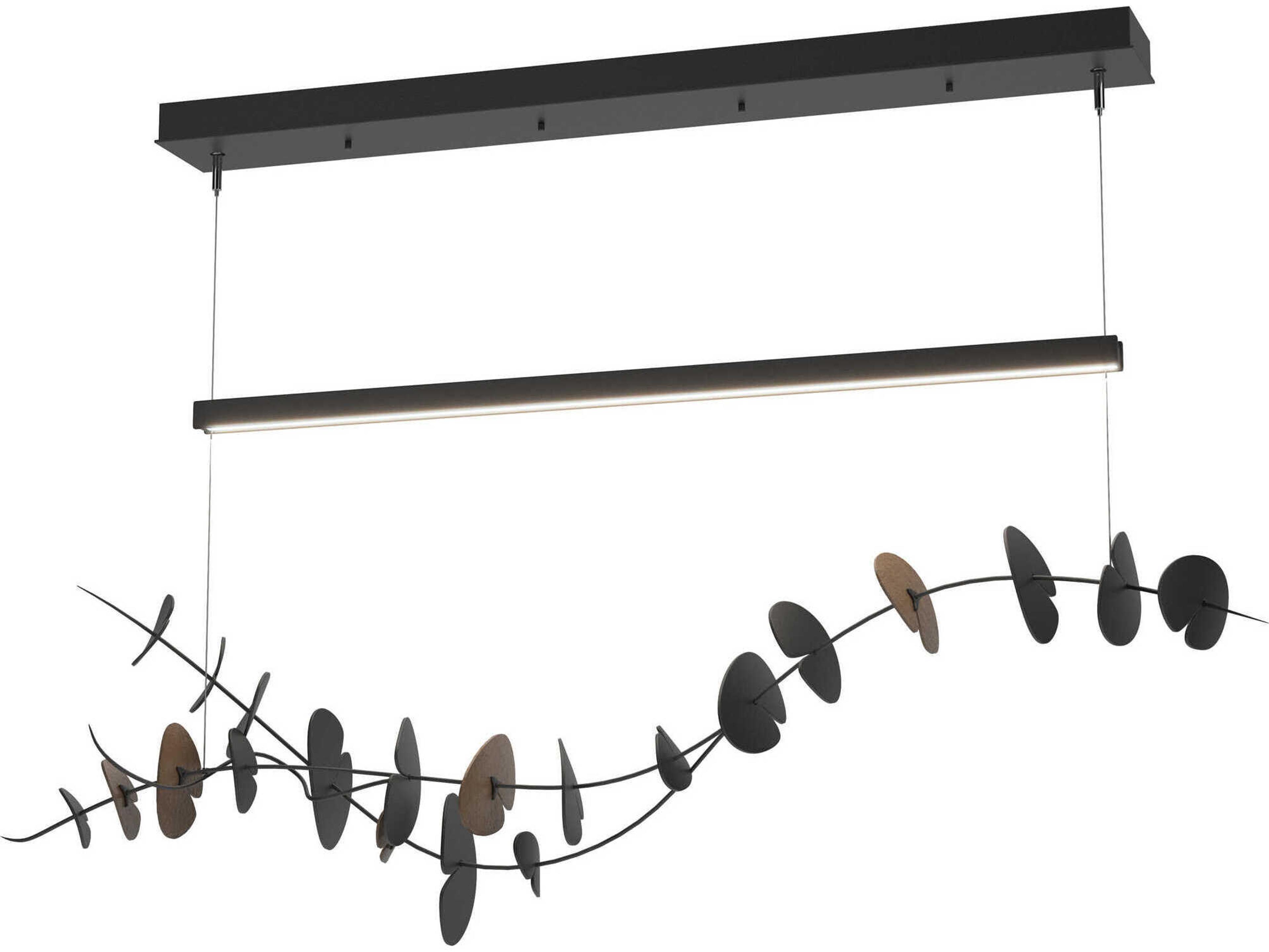 Hubbardton Forge Lily 1-Light Black LED Linear Island Pendant