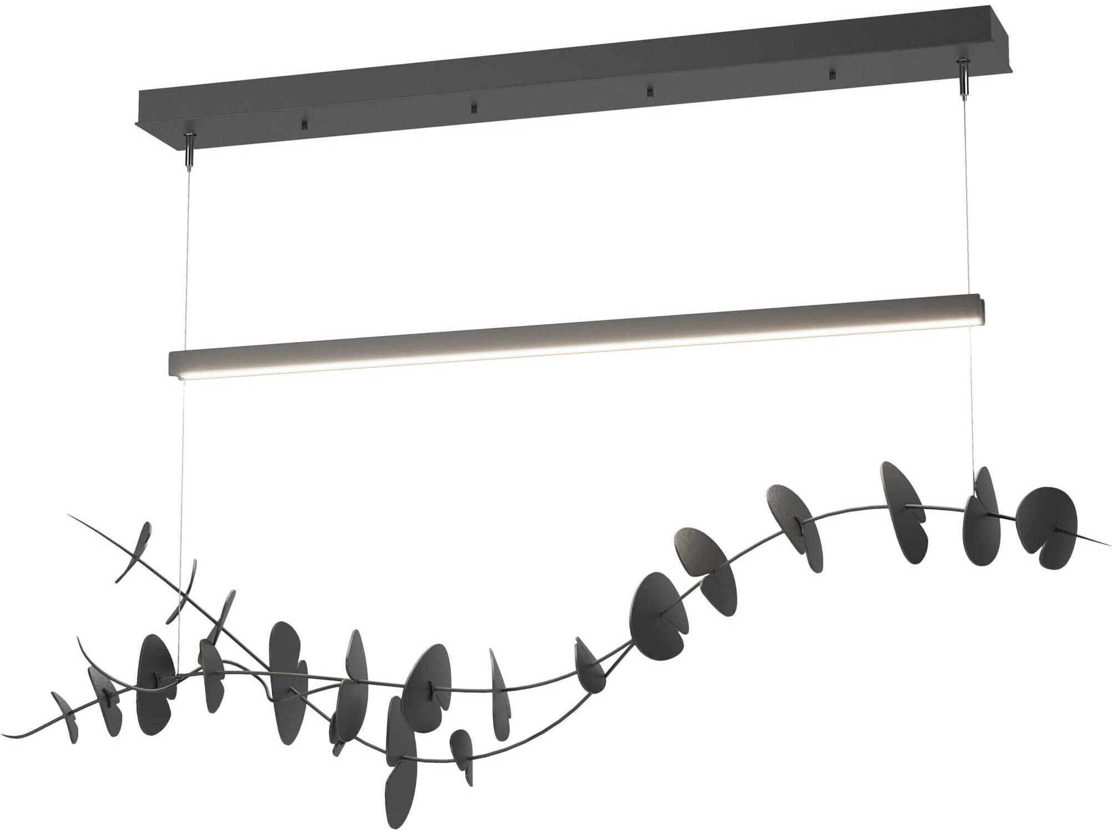 Hubbardton Forge Lily 1-Light Black LED Linear Island Pendant