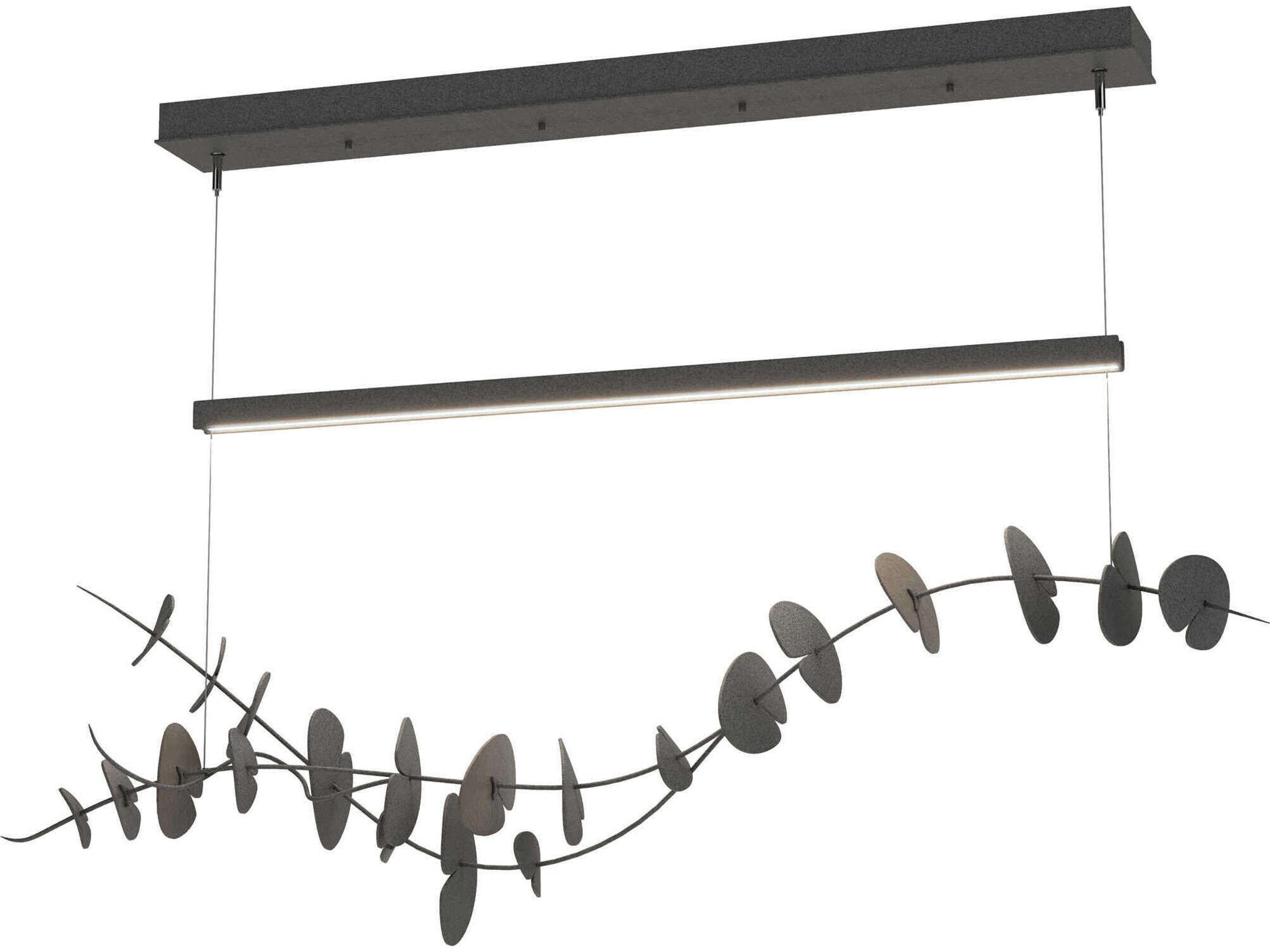 Hubbardton Forge Lily 1-Light Natural Iron Gray LED Linear Island Pendant