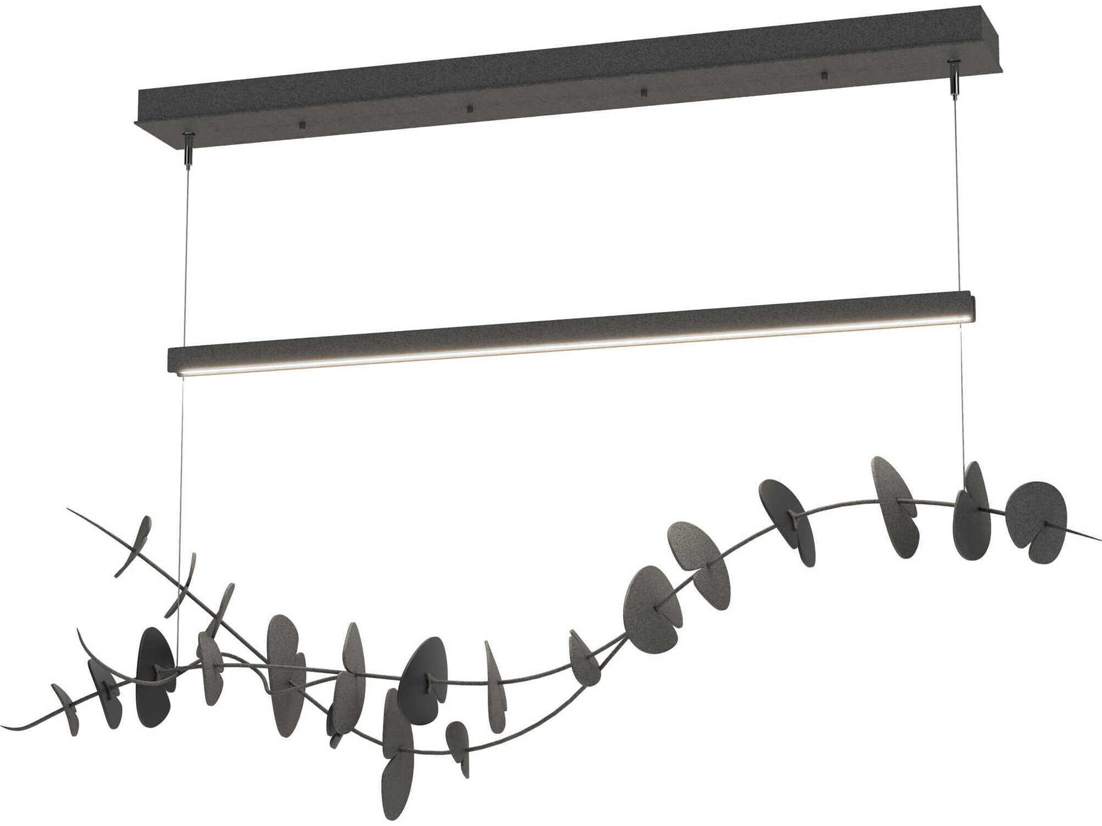 Hubbardton Forge Lily 1-Light Natural Iron Gray LED Linear Island Pendant