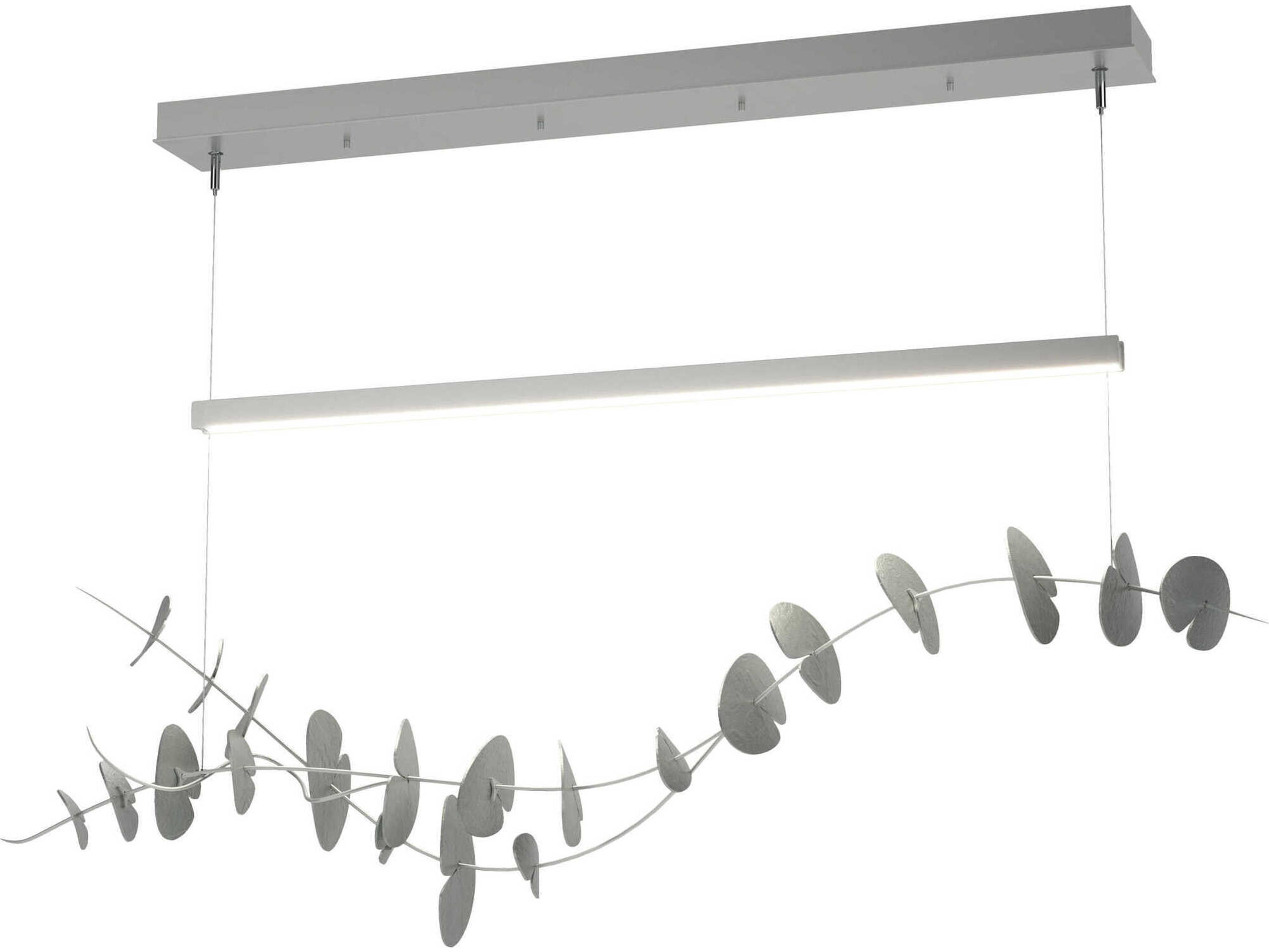 Hubbardton Forge Lily 1-Light Vintage Platinum Silver LED Linear Island Pendant