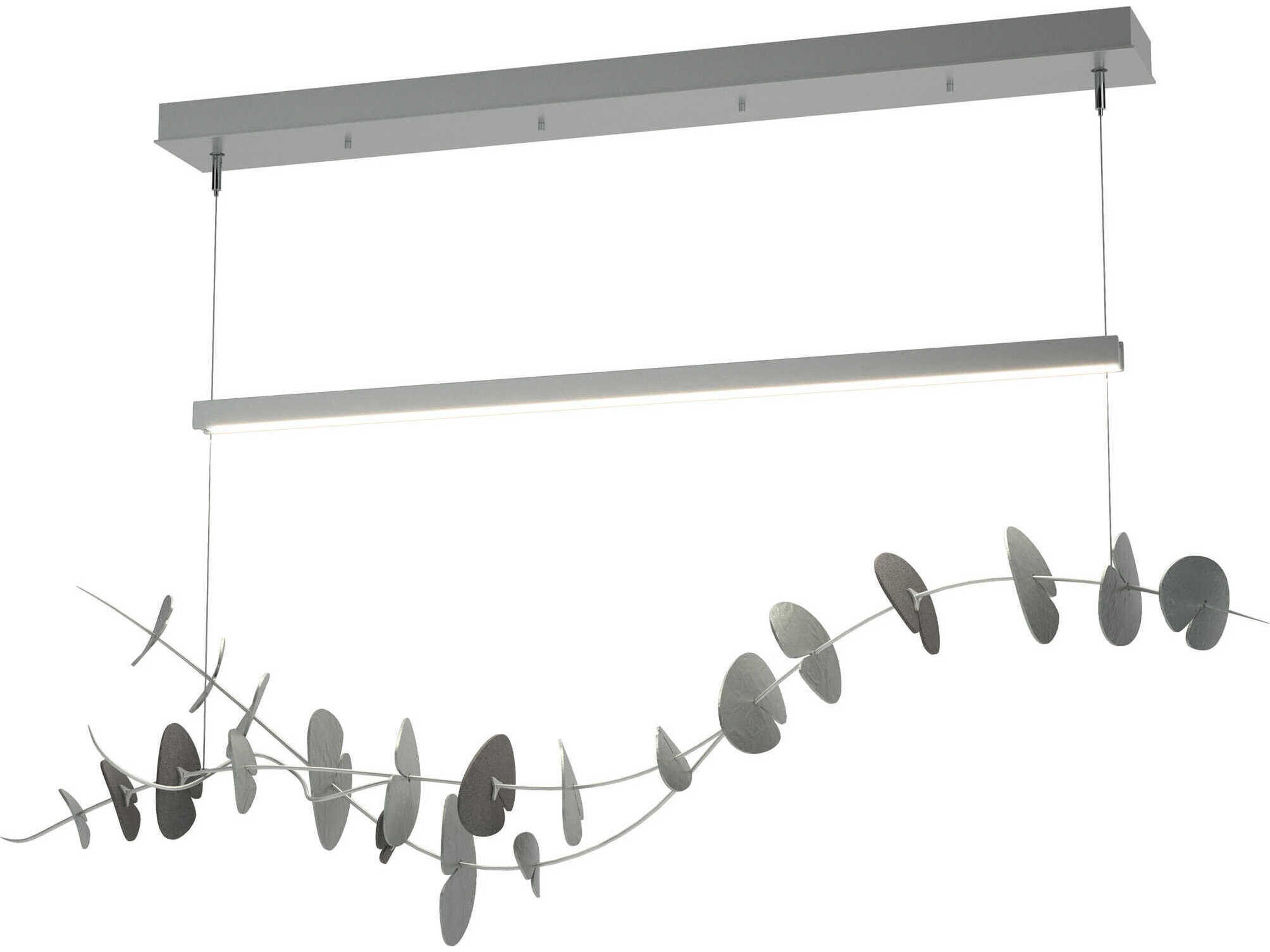 Hubbardton Forge Lily 1-Light Vintage Platinum Silver LED Linear Island Pendant