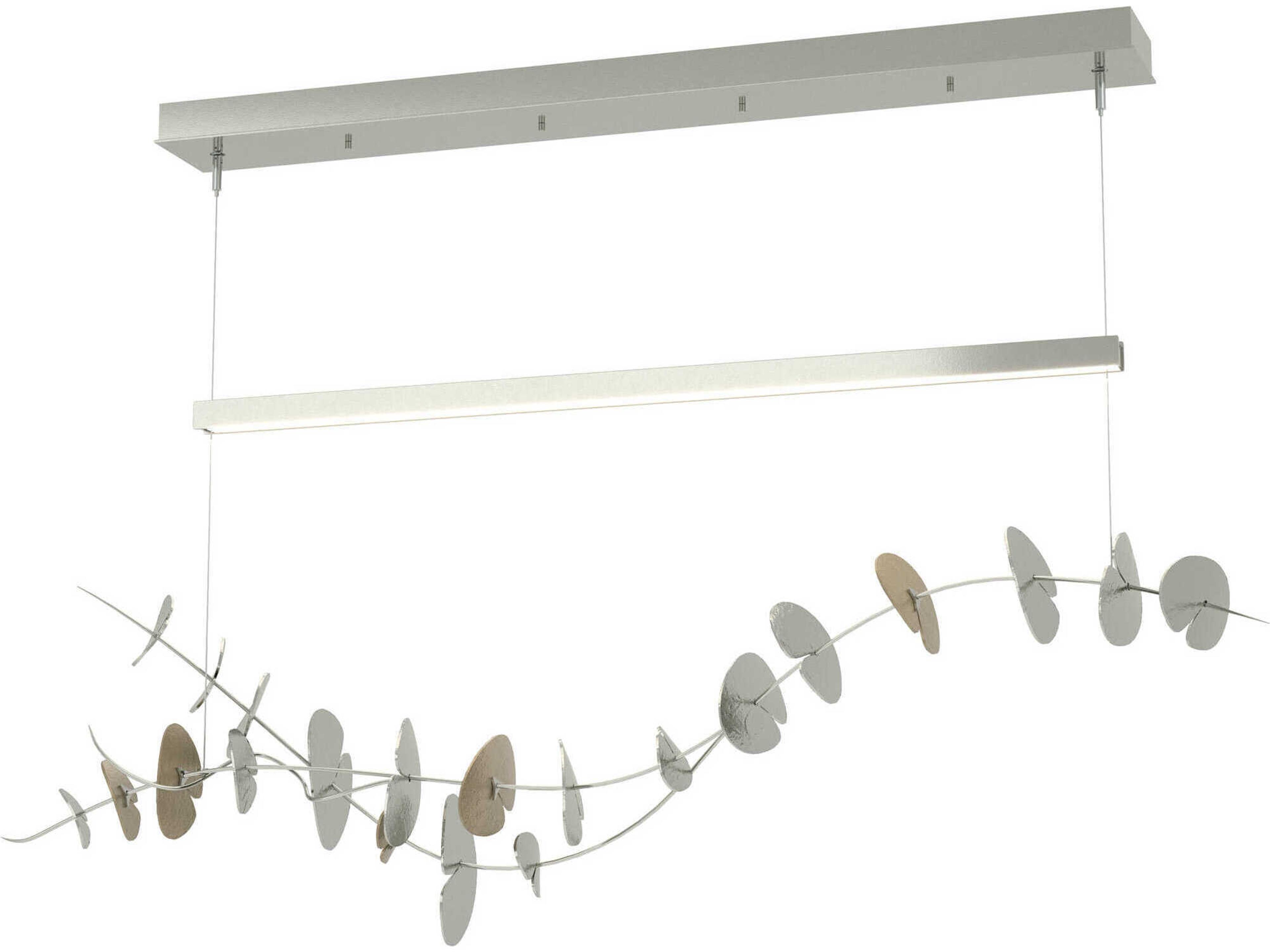 Hubbardton Forge Lily 1-Light Sterling Silver LED Linear Island Pendant