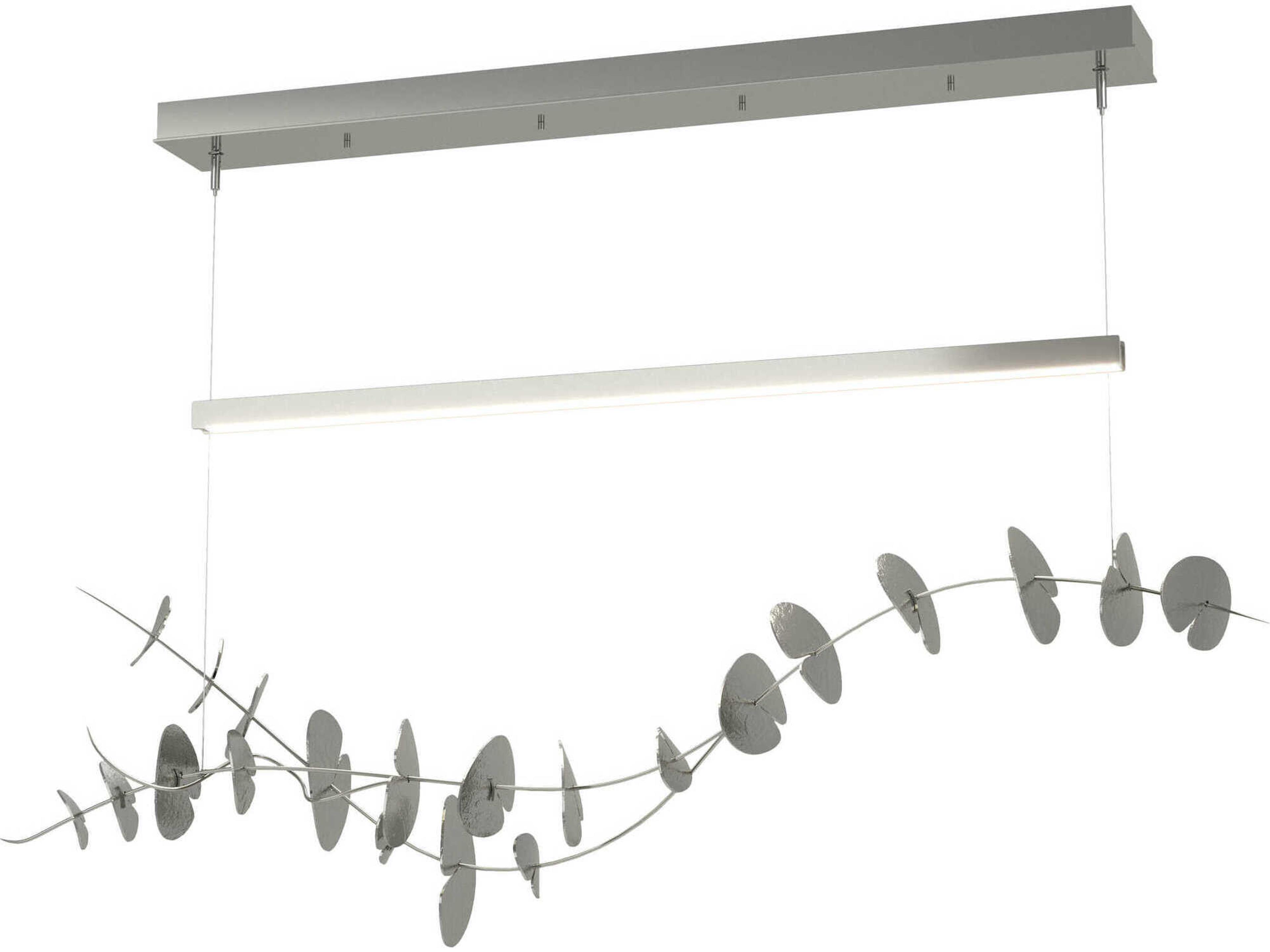 Hubbardton Forge Lily 1-Light Sterling Silver LED Linear Island Pendant