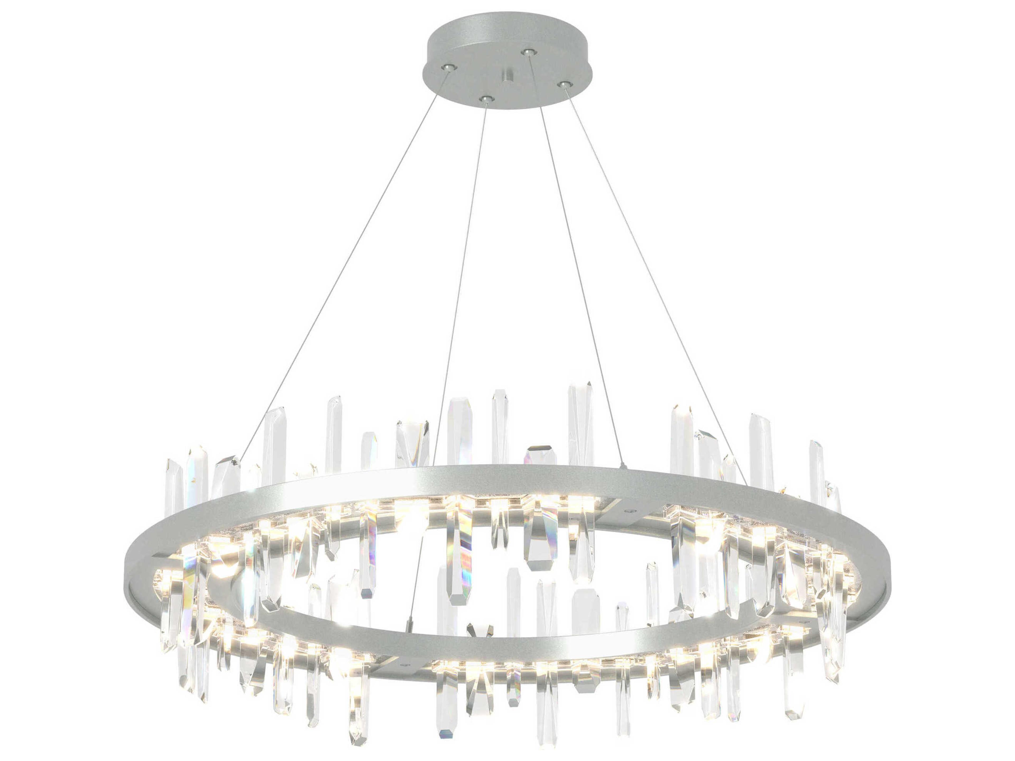 Hubbardton Forge Solitude 1-Light Crystal LED Geometric Round Pendant