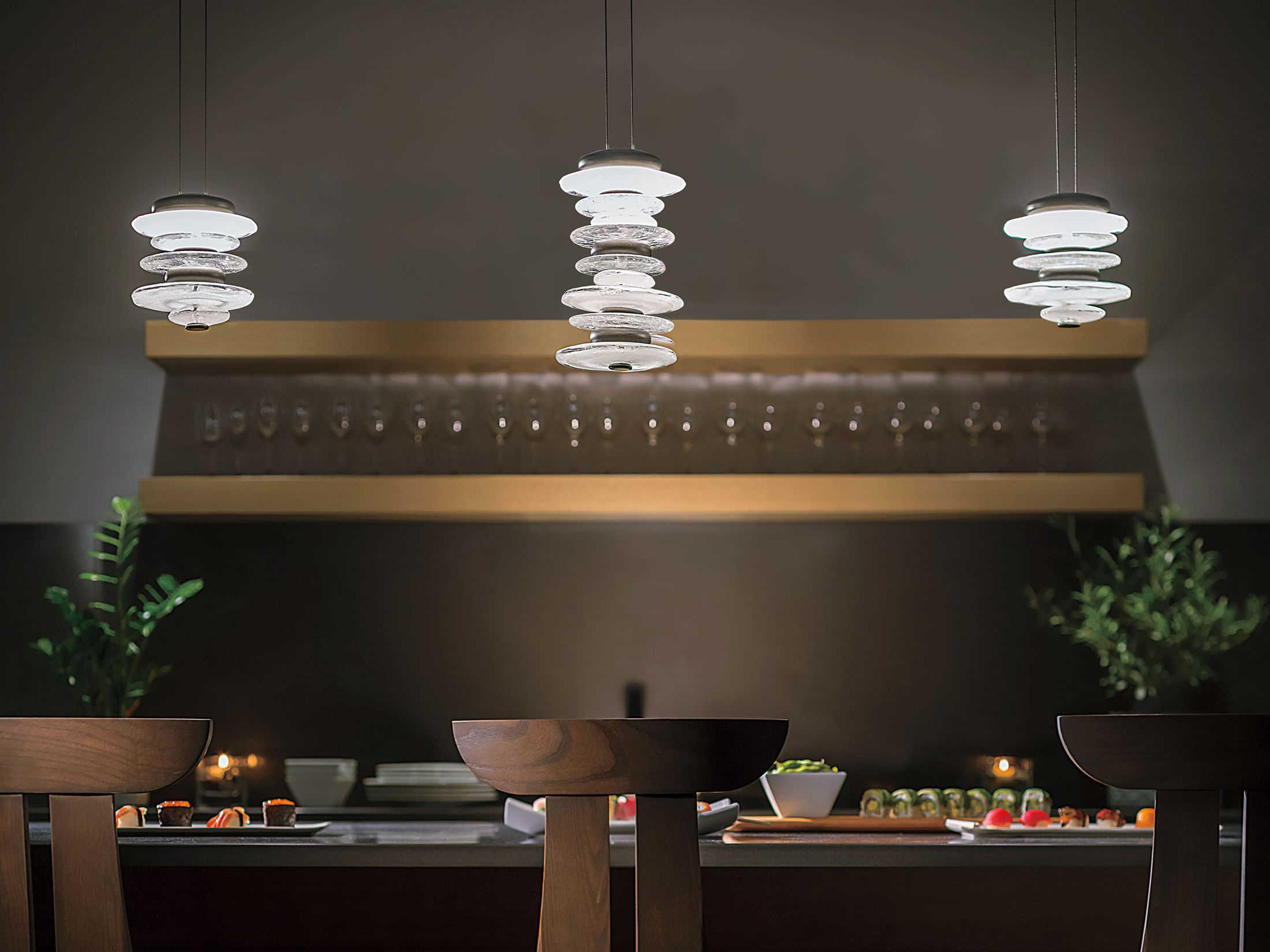 Hubbardton Forge Bay 1-Light Glass LED Round Mini Pendant