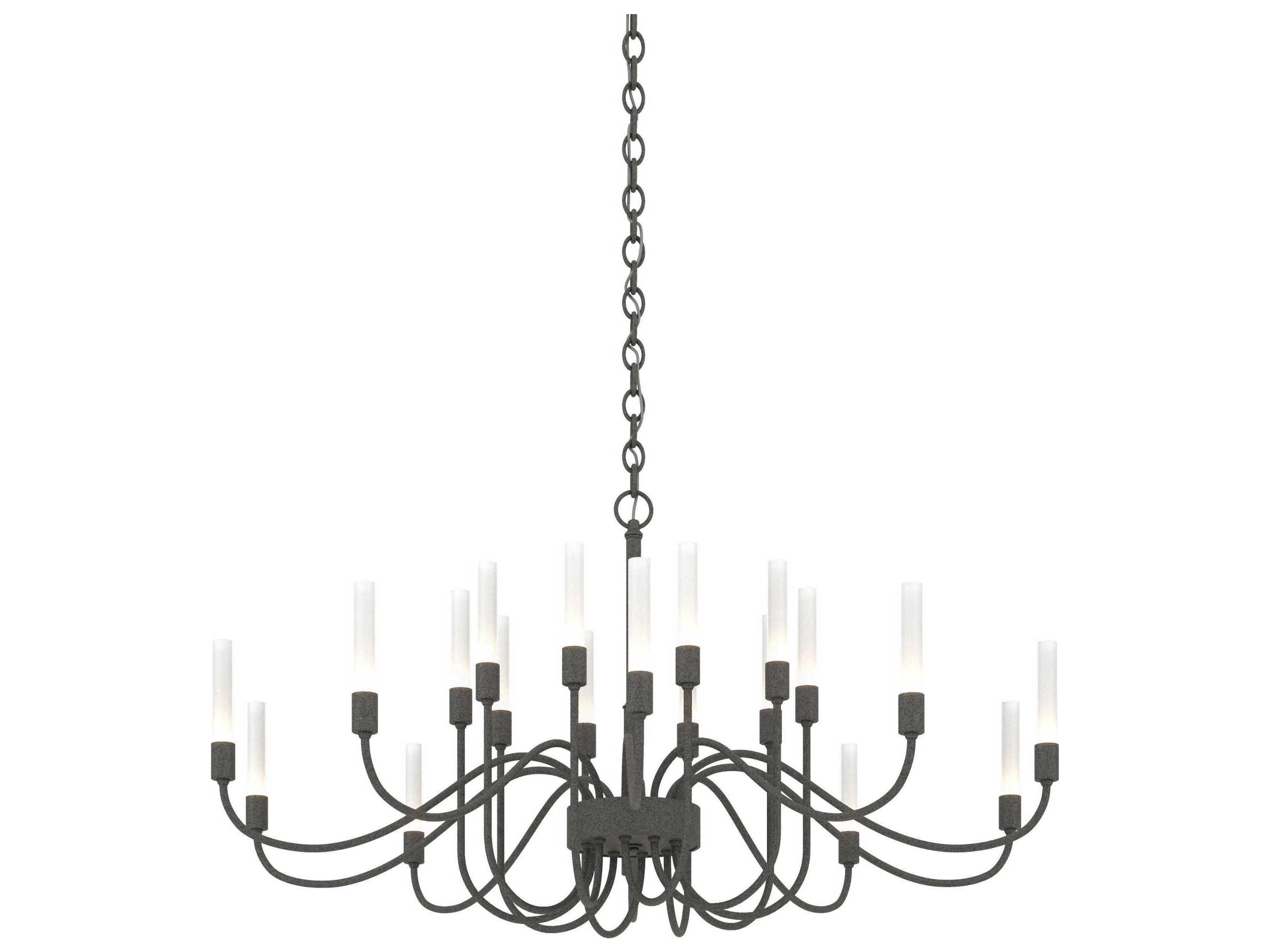 Hubbardton Forge Lisse 20-Light Glass Cylinder Chandelier