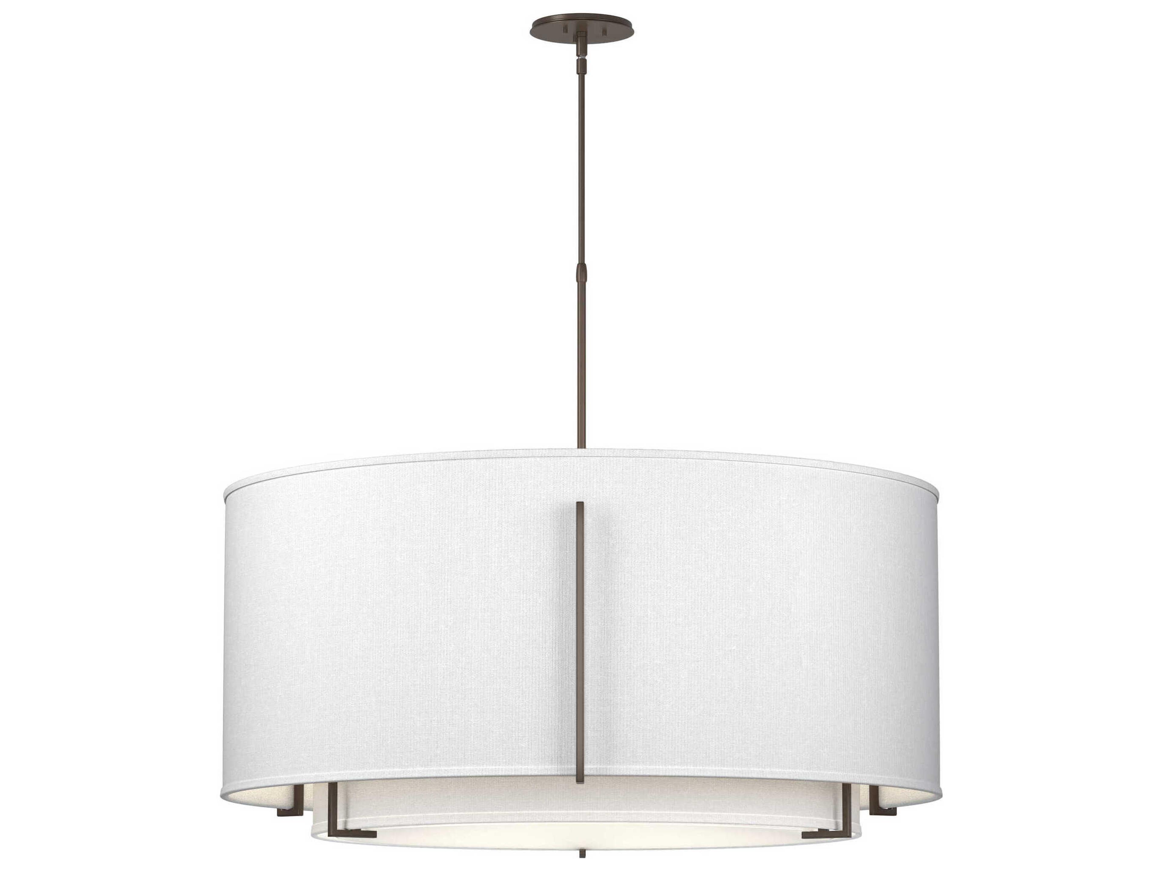 Hubbardton Forge Exos 3-Light Glass Drum Tiered Pendant