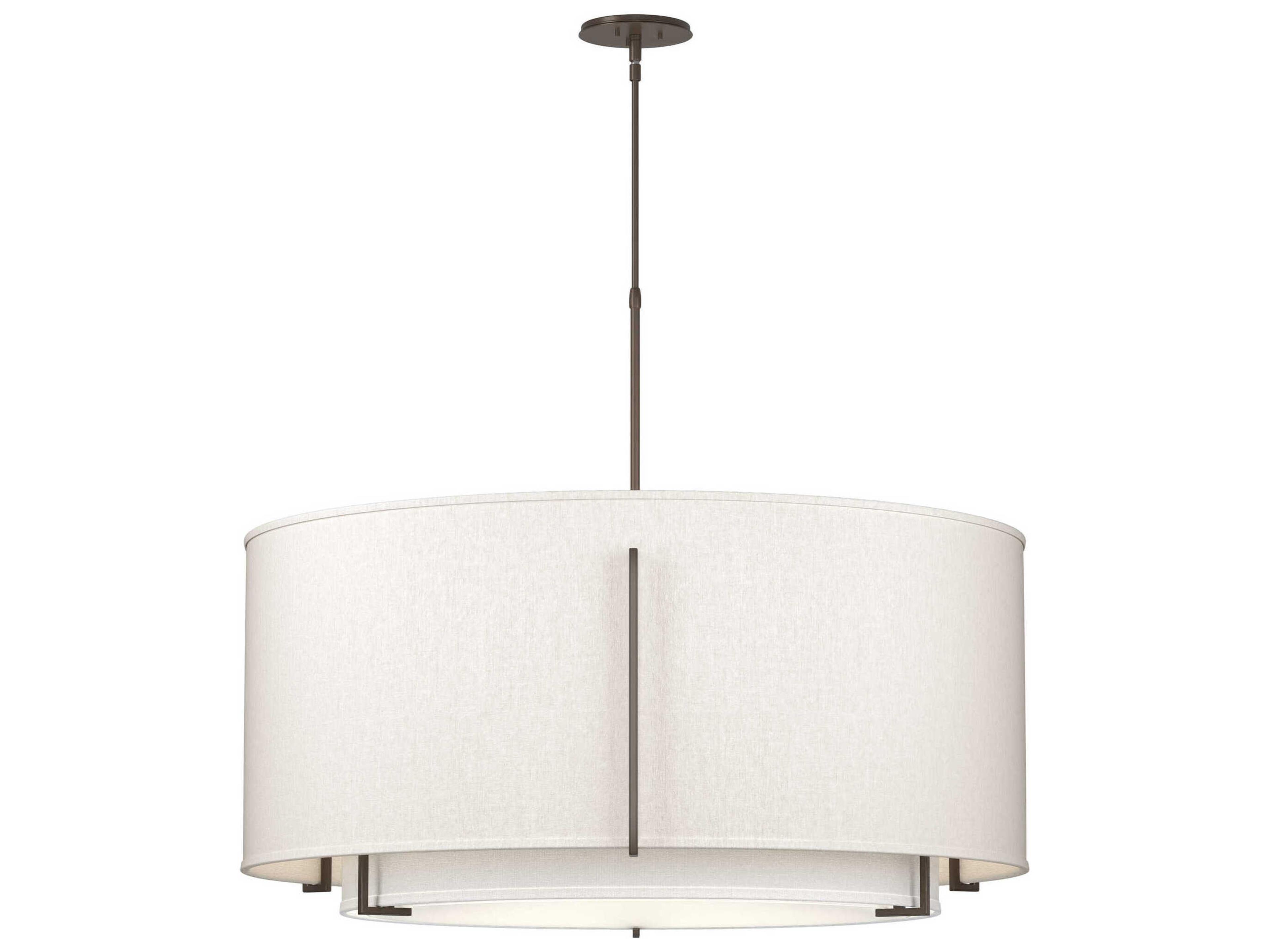 Hubbardton Forge Exos 3-Light Glass Drum Tiered Pendant