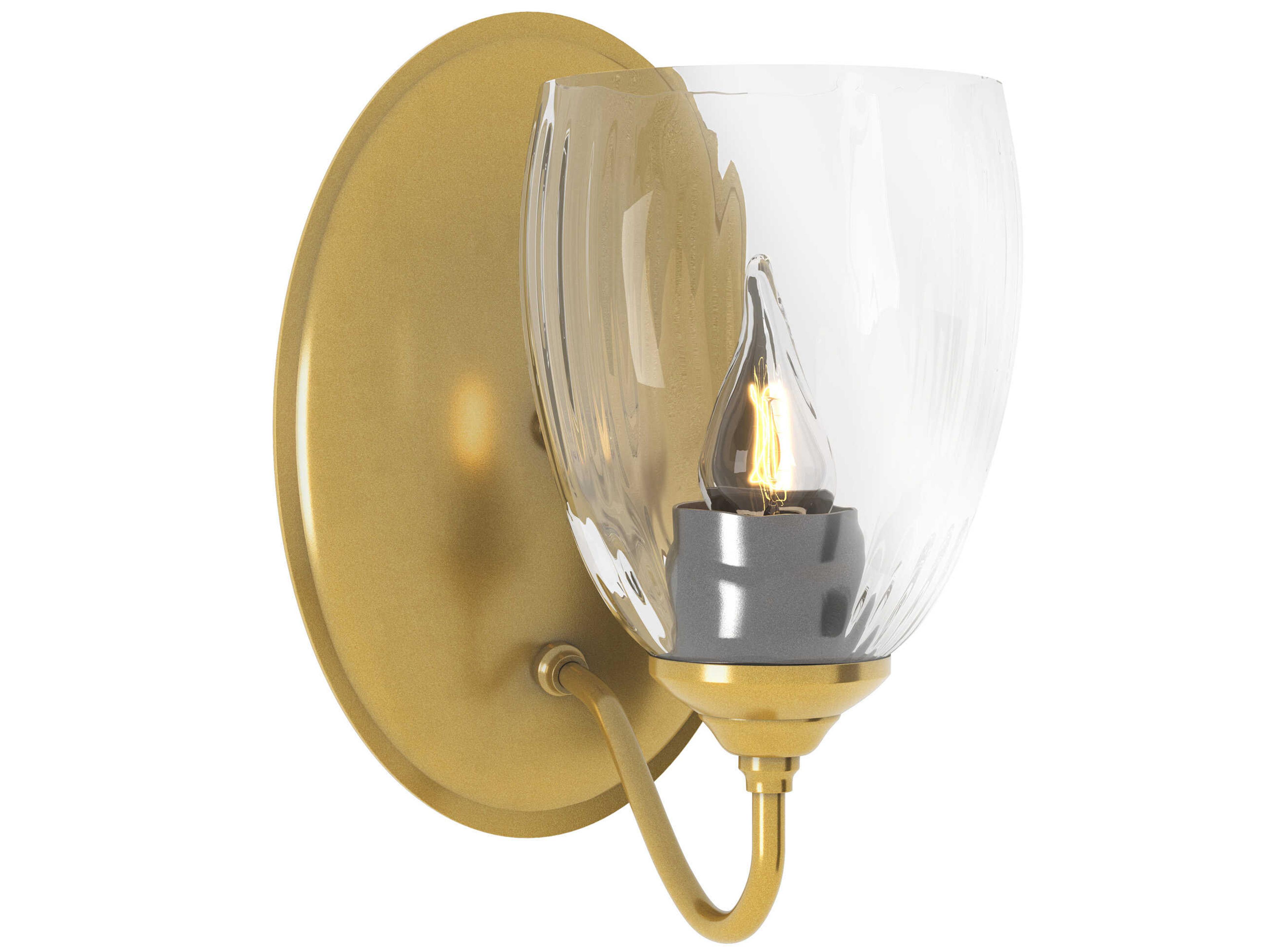 Hubbardton Forge Simple 1-Light Dark Smoke Gray Glass Wall Sconce
