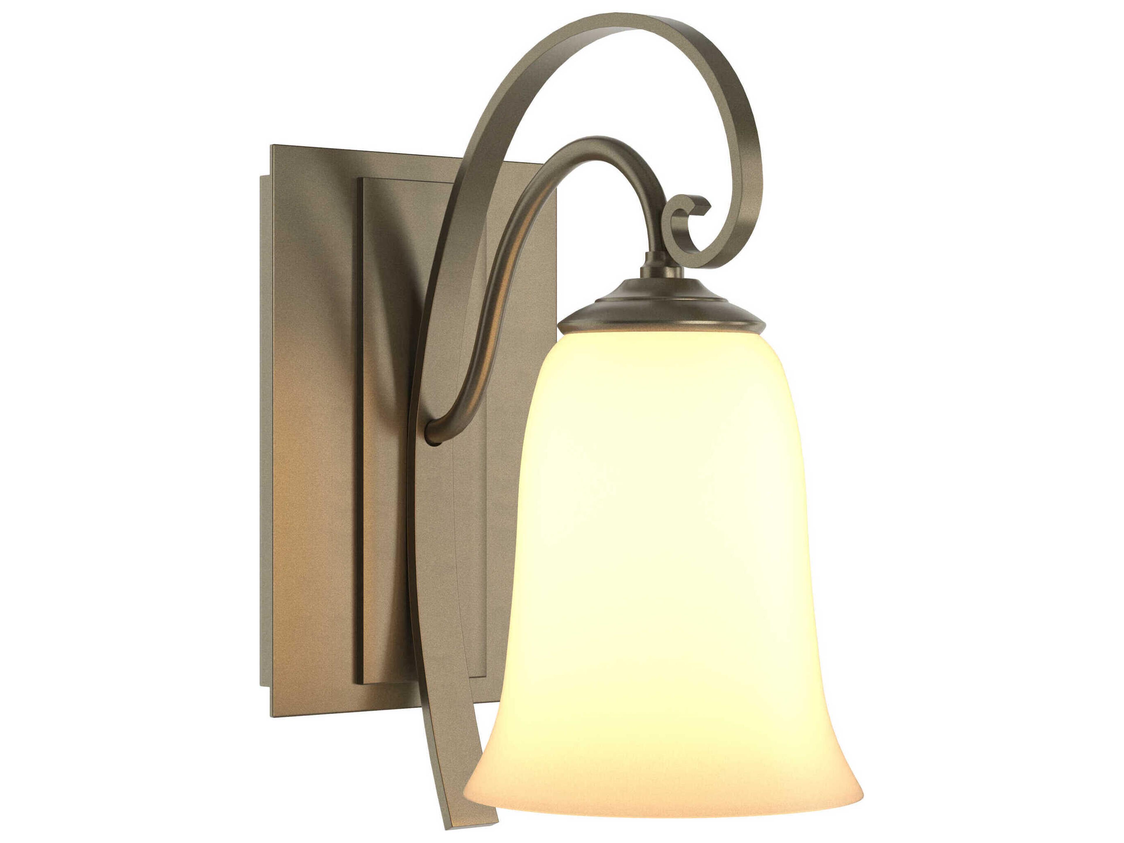Hubbardton Forge Scroll 1-Light Glass Wall Sconce