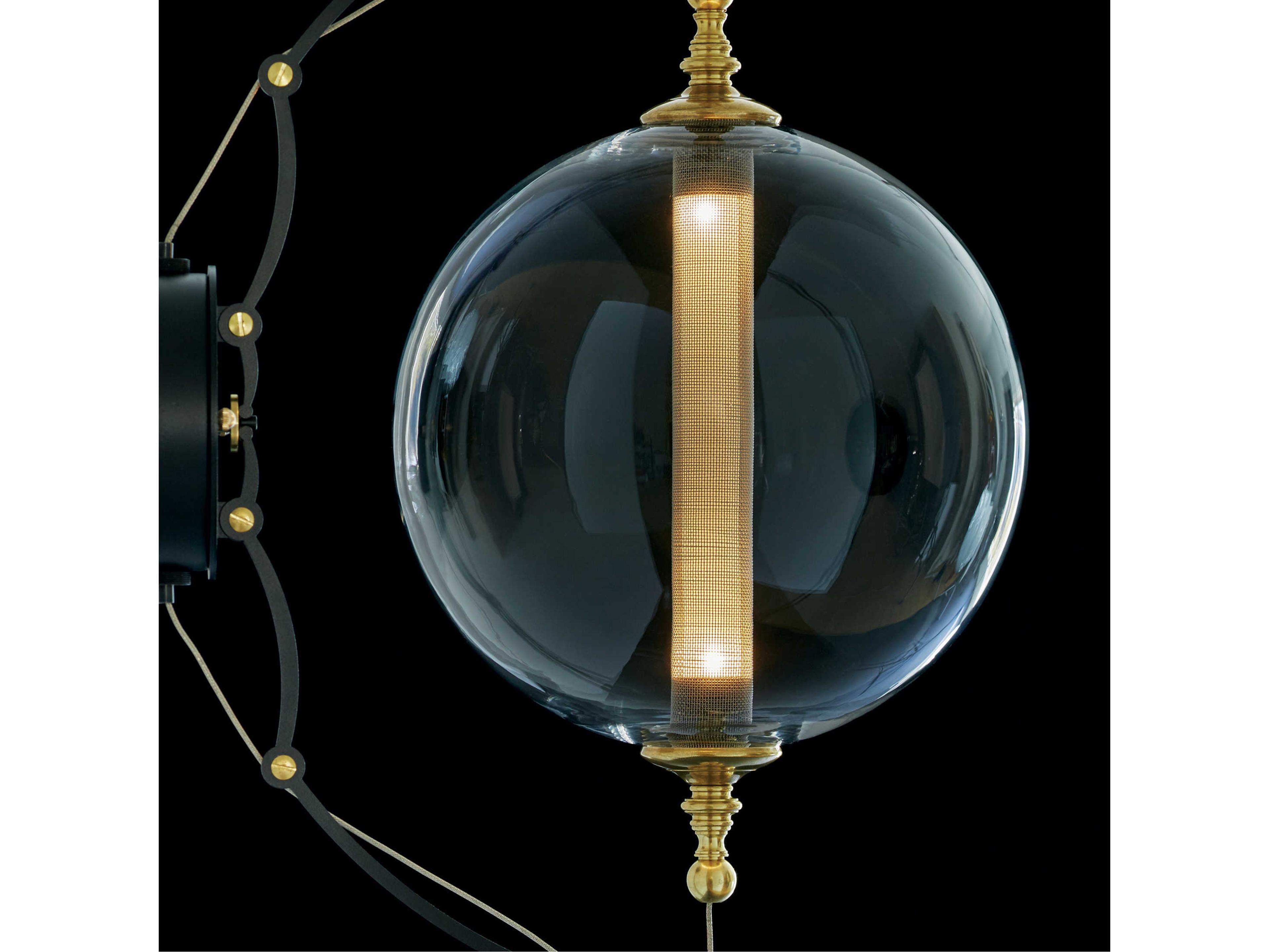 Hubbardton Forge Otto 2-Light Brass With Black Glass Wall Sconce