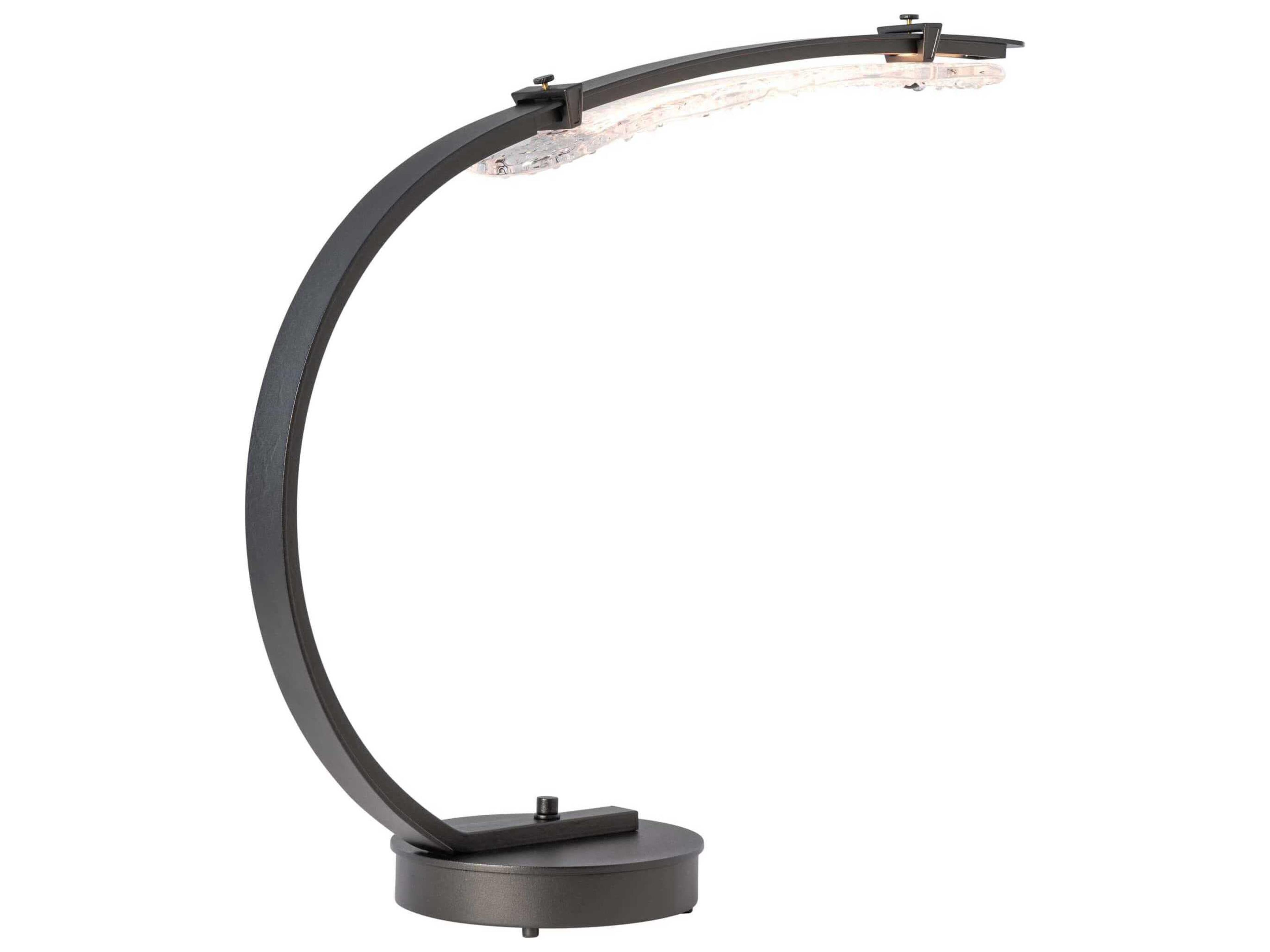 Hubbardton Forge Glissade Clear Textured Glass Desk Lamp