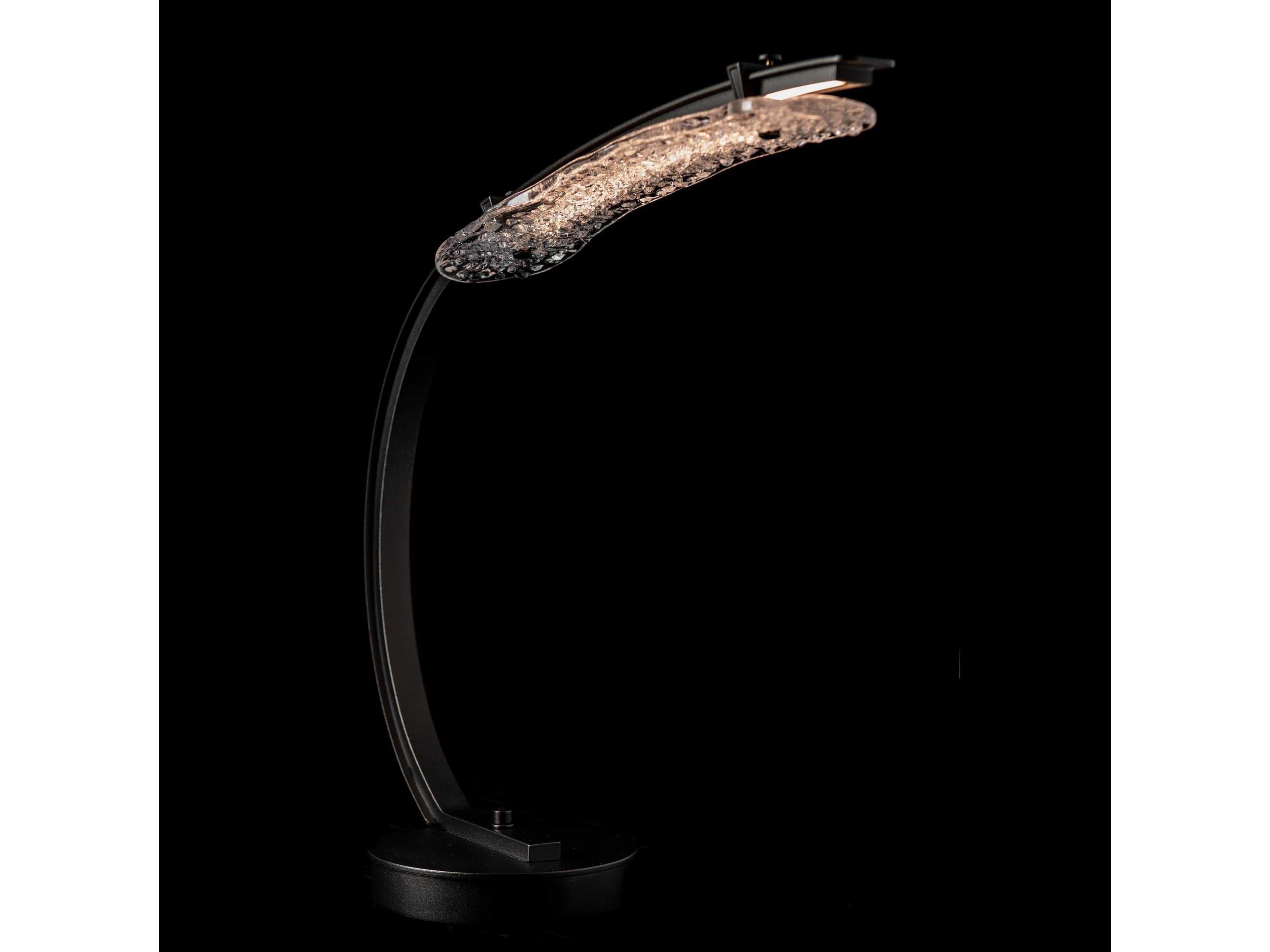 Hubbardton Forge Glissade Clear Textured Glass Desk Lamp