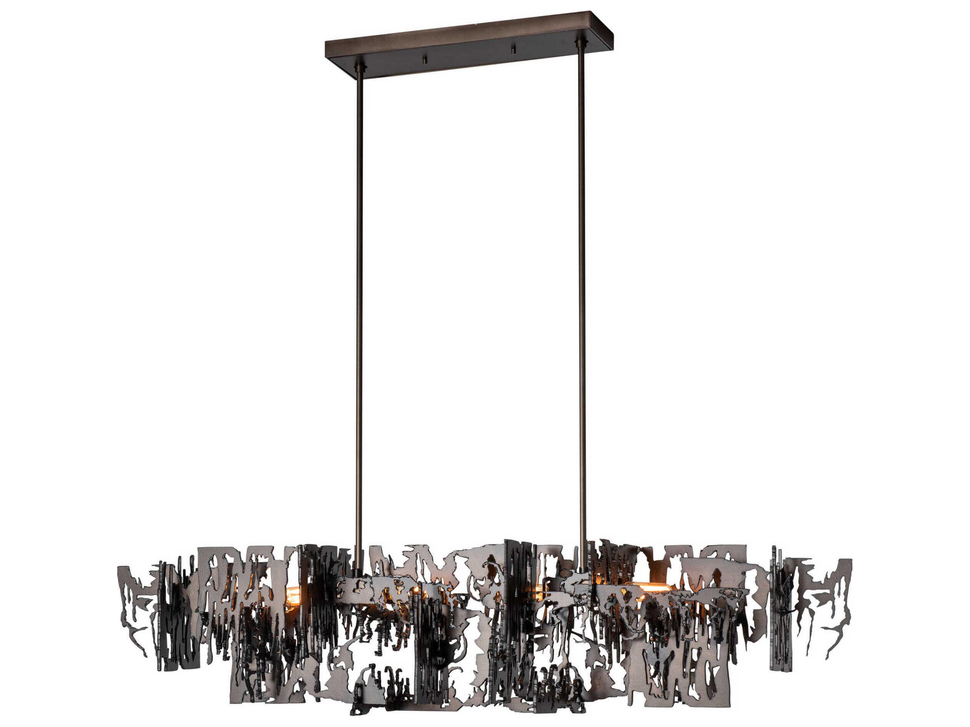 Hubbardton Forge Art + Alchemy Brutus 4-Light Linear Island Pendant