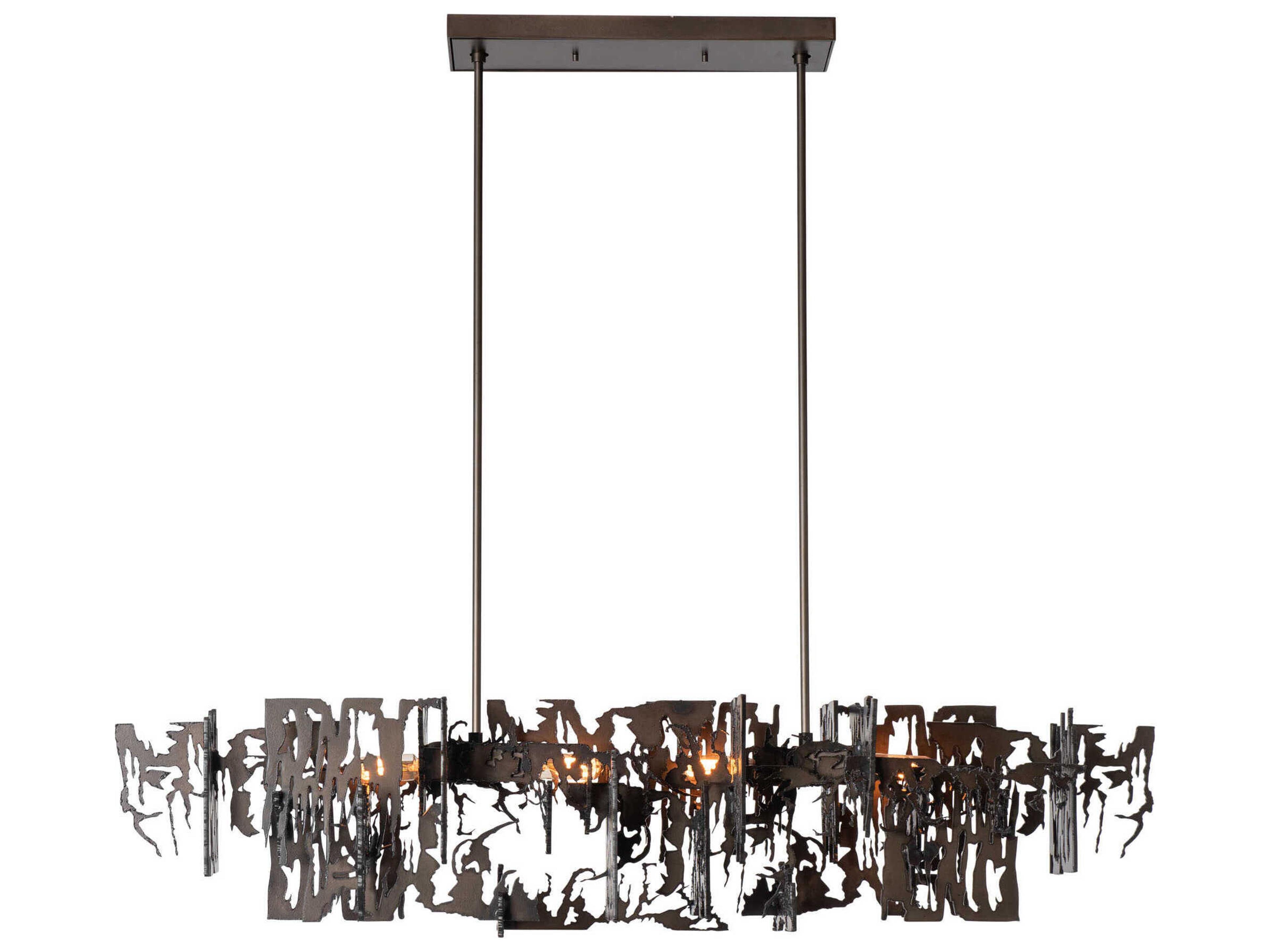 Hubbardton Forge Art + Alchemy Brutus 4-Light Linear Island Pendant