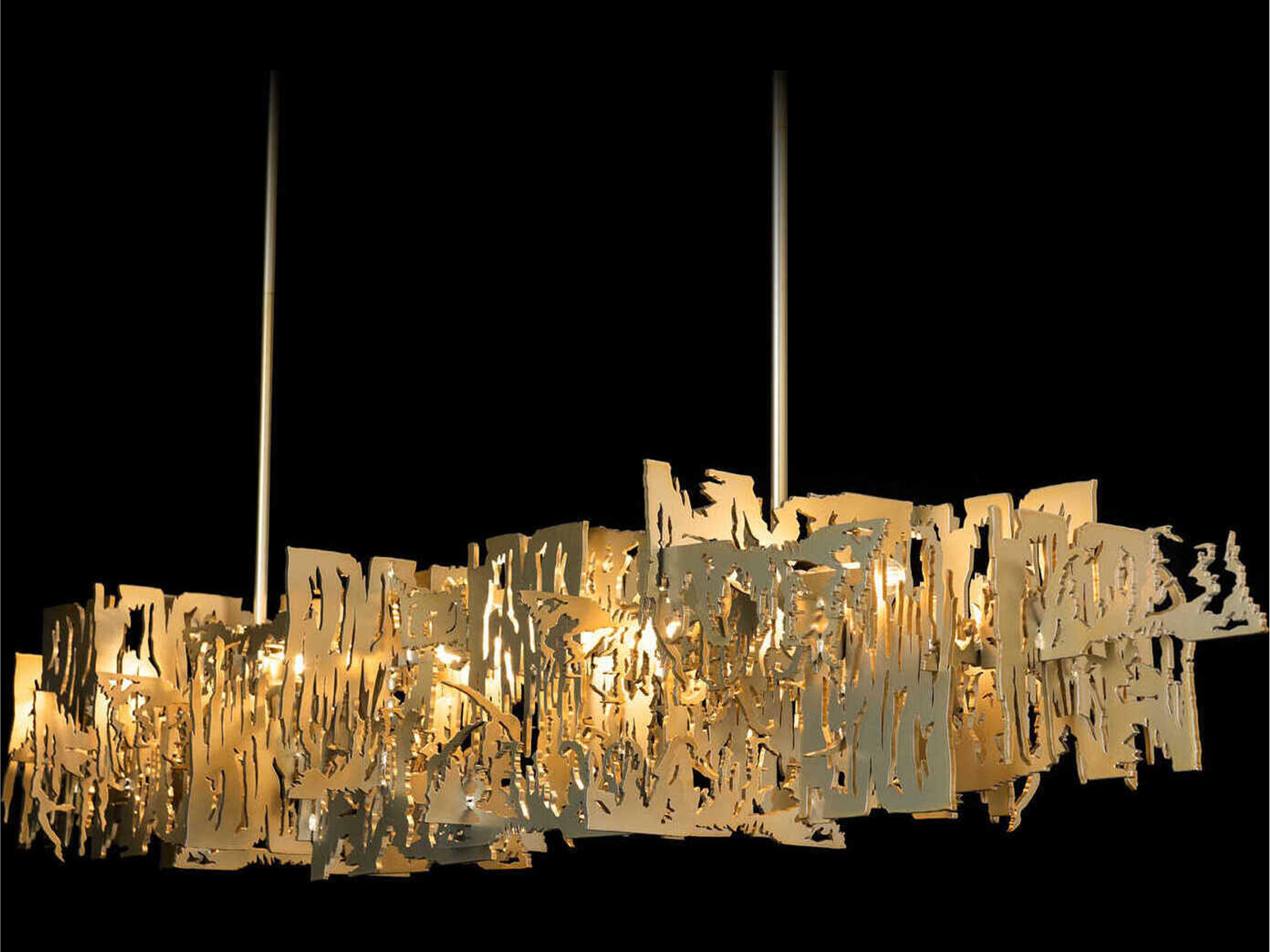 Hubbardton Forge Art + Alchemy Brutus 6-Light Linear Island Pendant