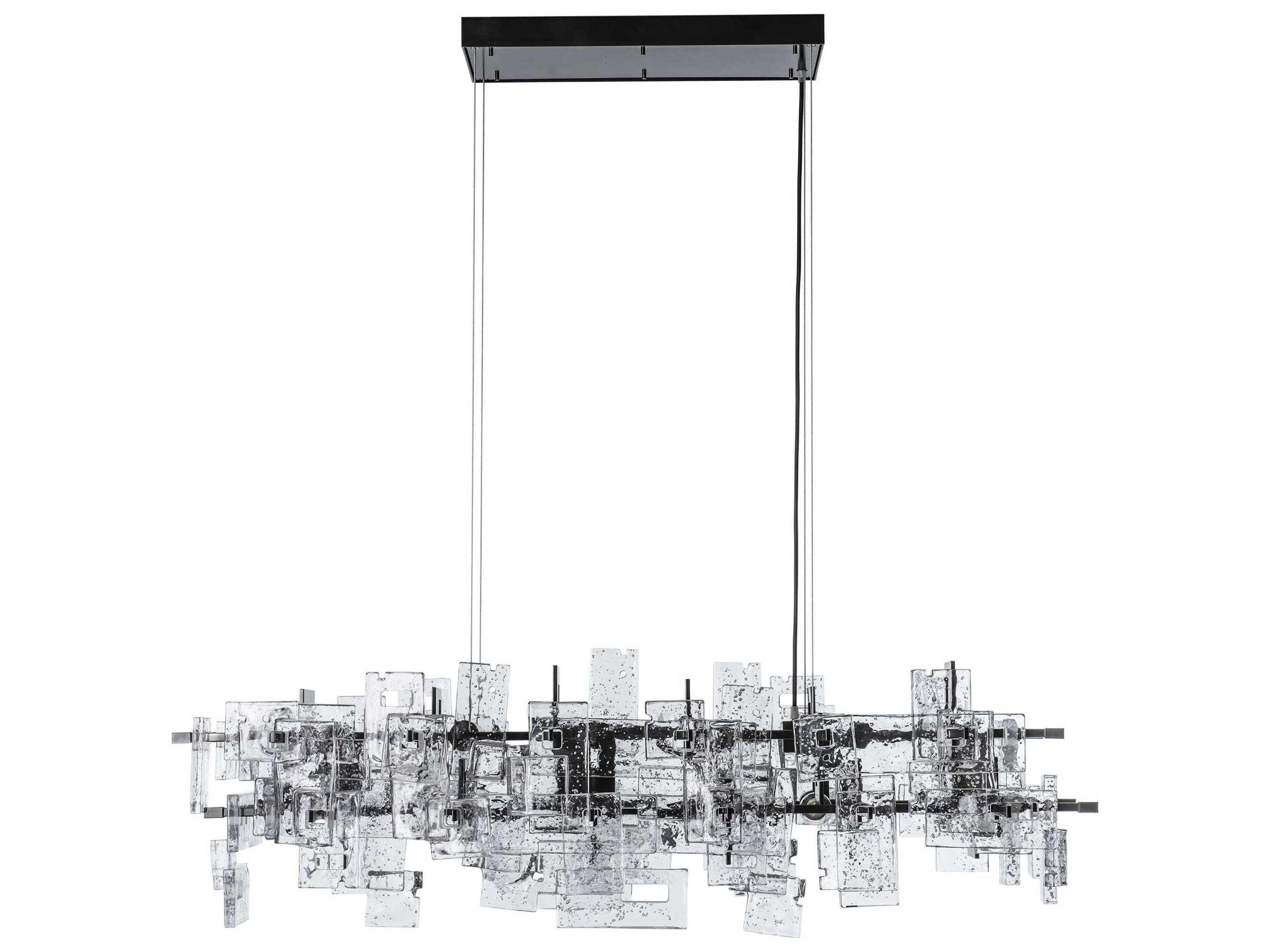 Hubbardton Forge Art + Alchemy Fusion 10-Light Geometric Linear Island Pendant