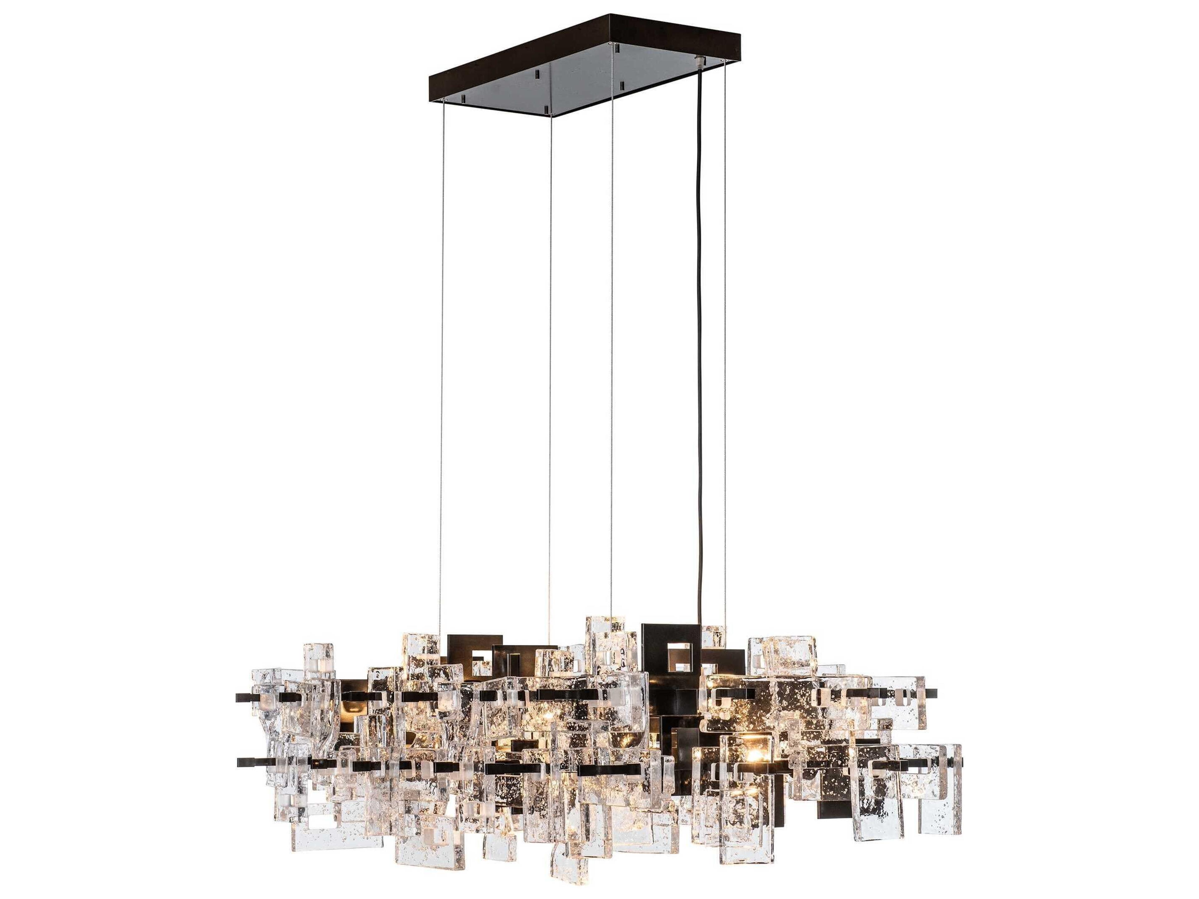 Hubbardton Forge Art + Alchemy Fusion 10-Light Geometric Linear Island Pendant