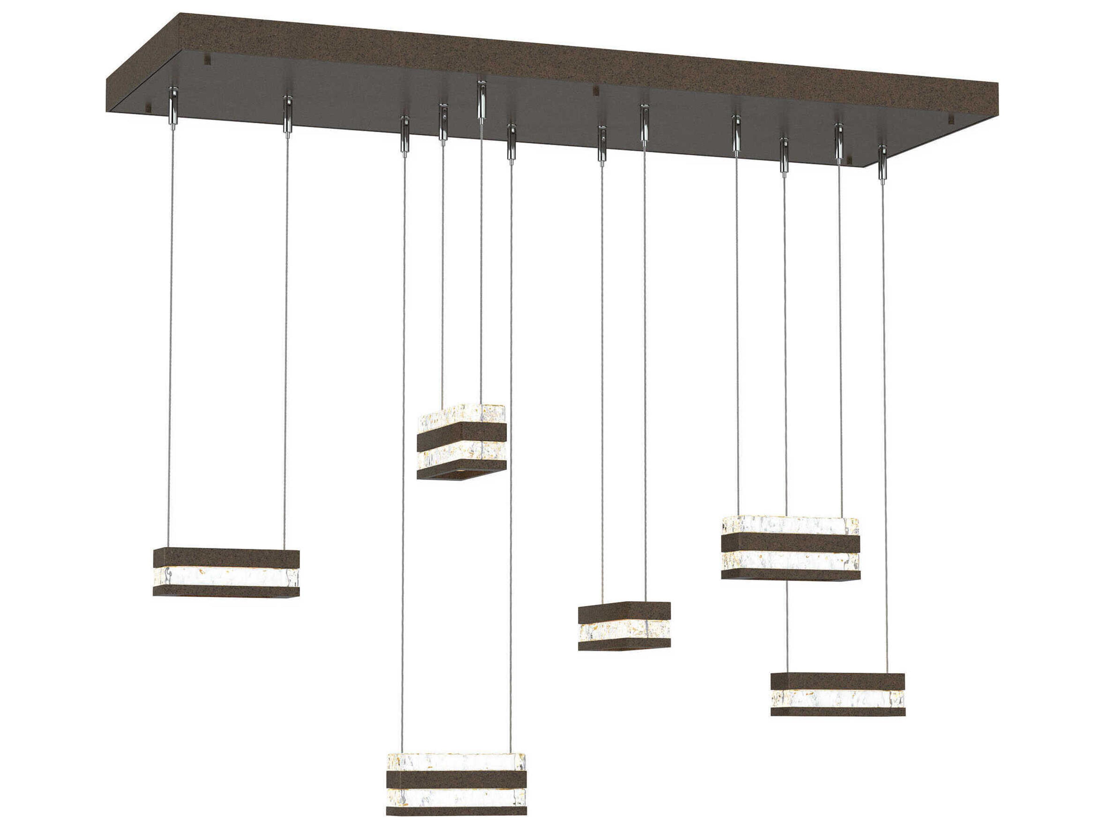 Hubbardton Forge Art + Alchemy Stacks 6-Light Geometric Island Pendant