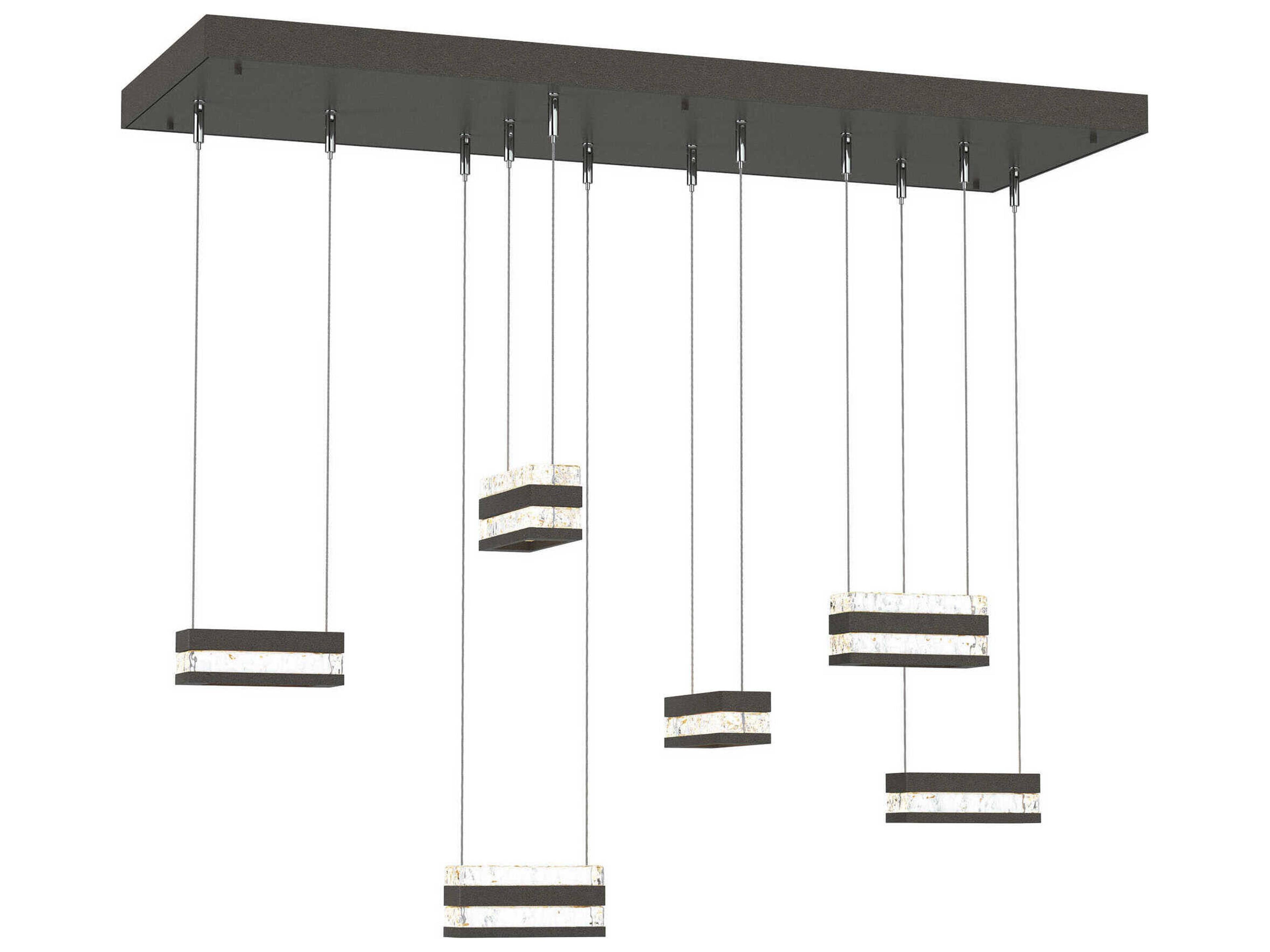 Hubbardton Forge Art + Alchemy Stacks 6-Light Geometric Island Pendant