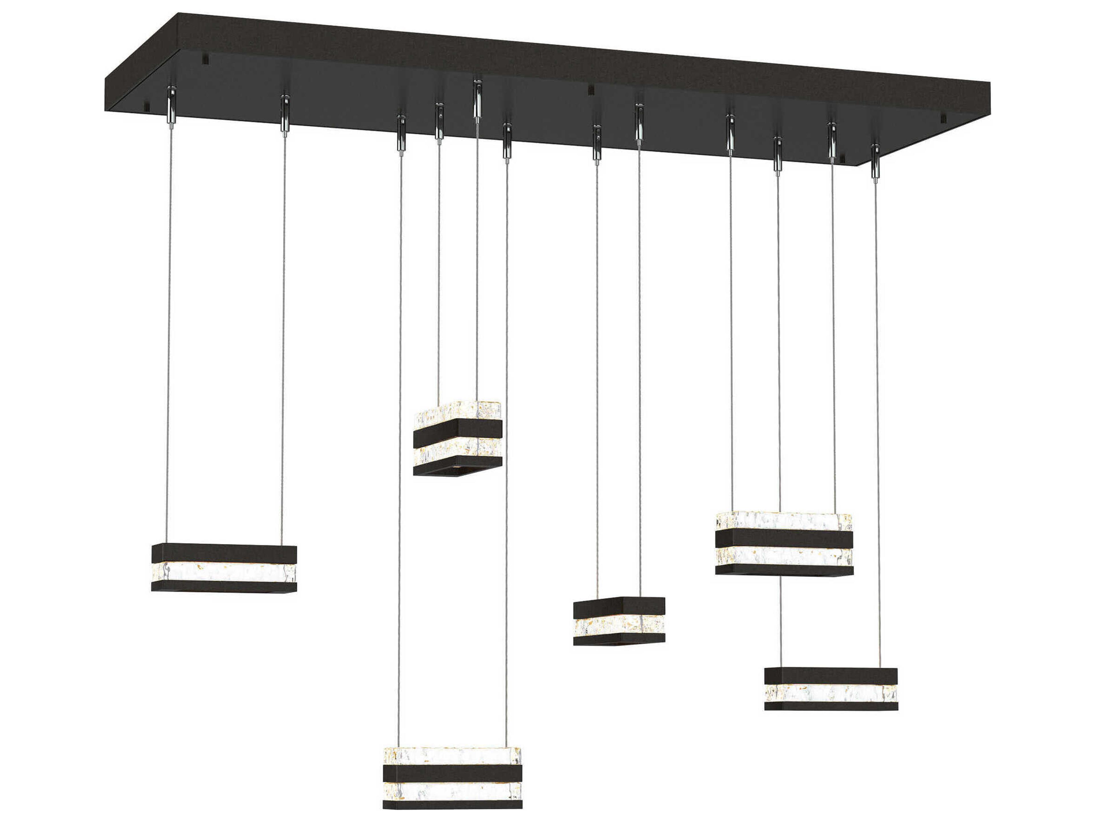 Hubbardton Forge Art + Alchemy Stacks 6-Light Geometric Island Pendant