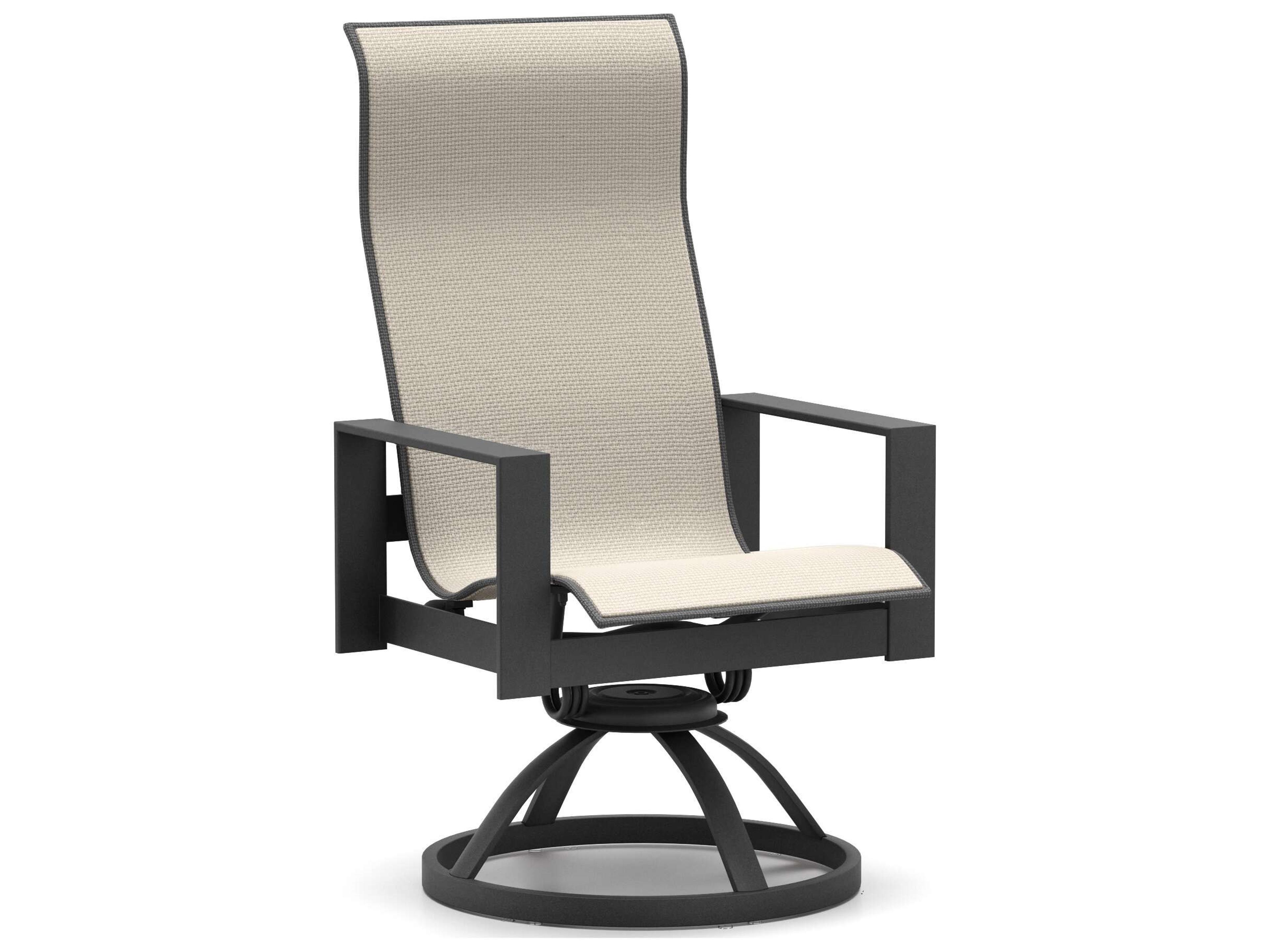 Grace Sling High Back Swivel Rocker Dining Chair