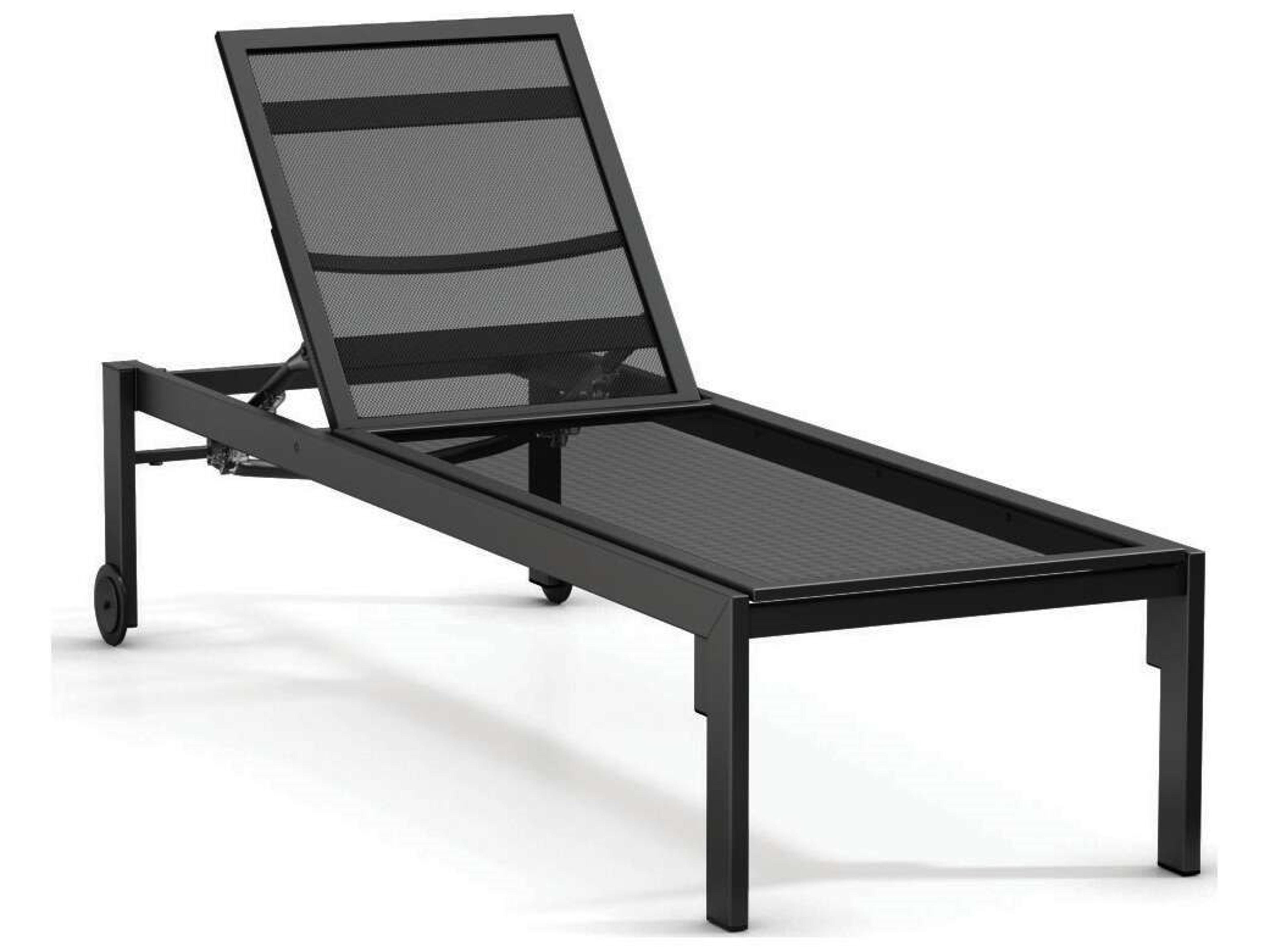 Allure Mesh Armless Adjustable Chaise Lounge With Wheels
