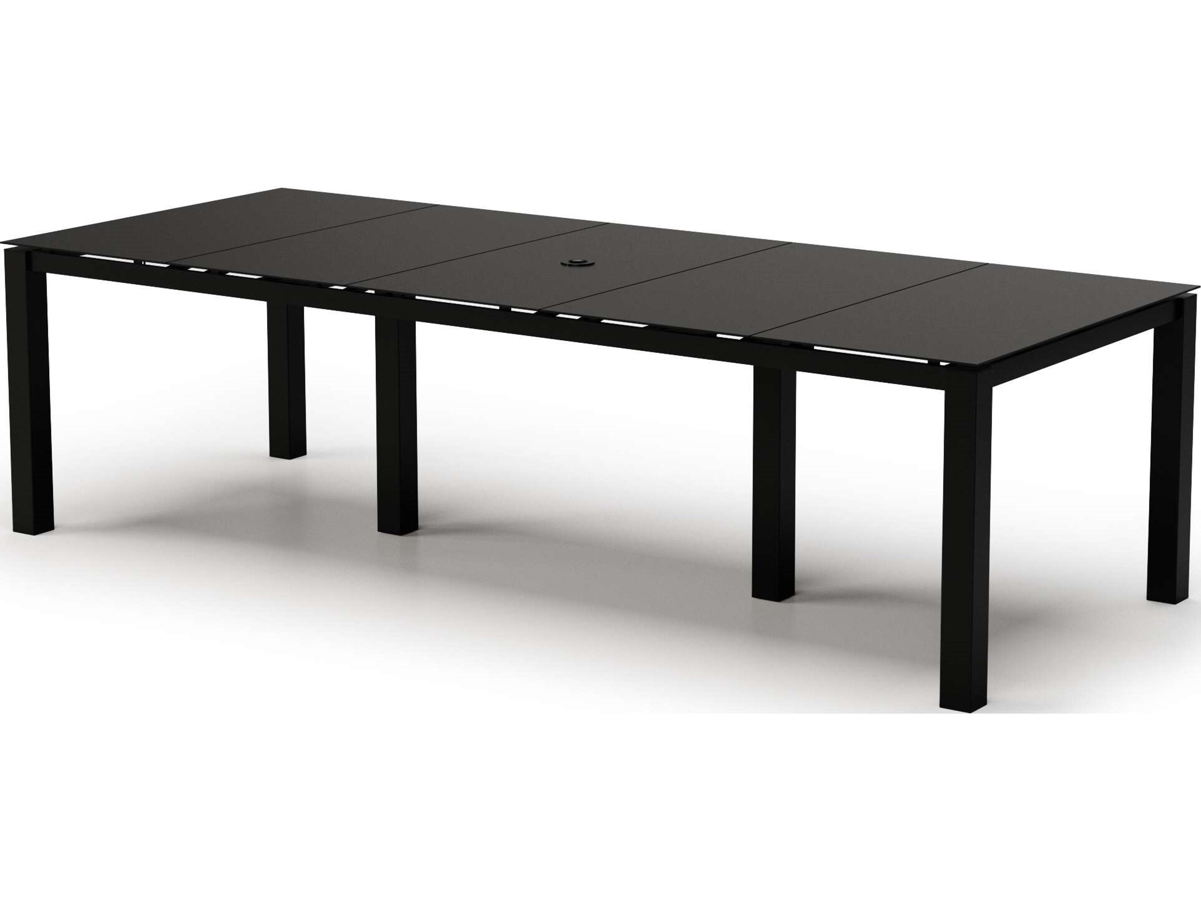 Mode Aluminum Rectangular Cafe Table with Umbrella Hole