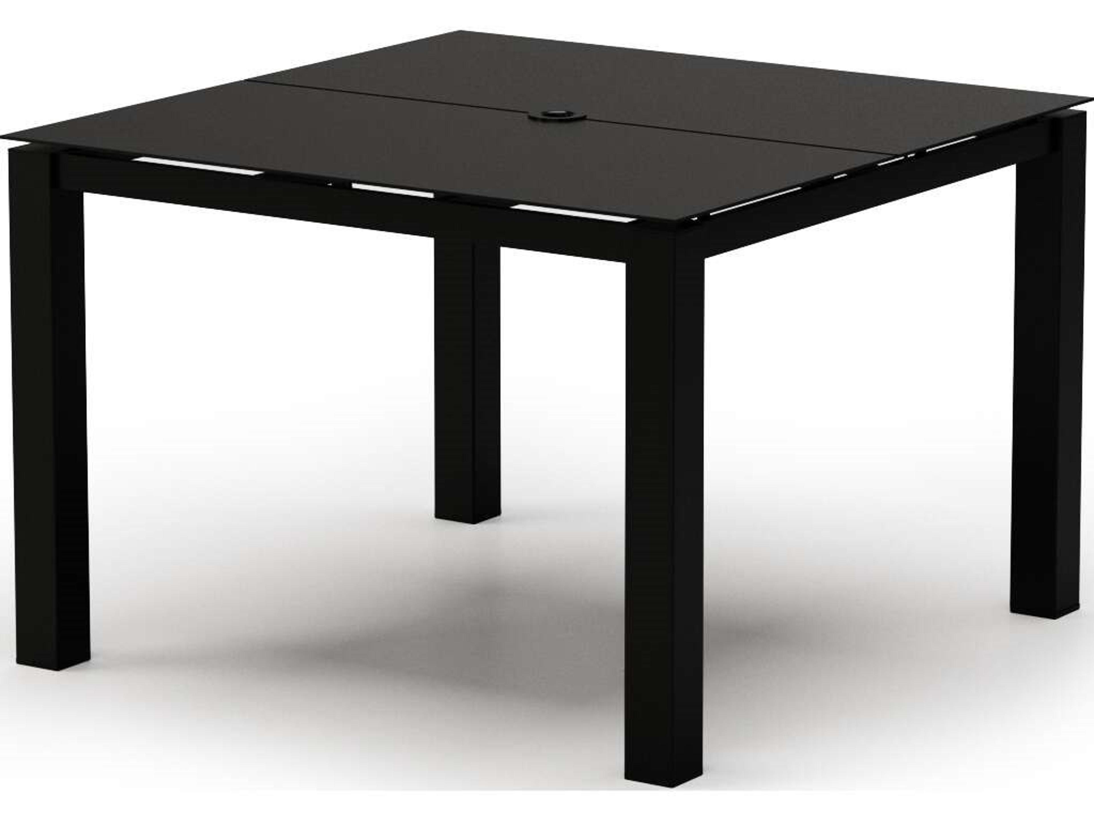 Mode Aluminum Square Cafe Table with Umbrella Hole